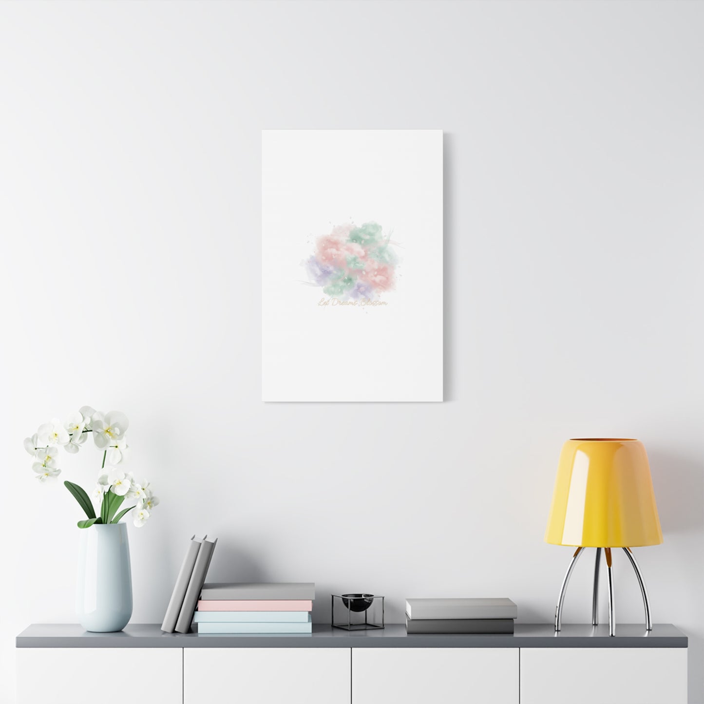 Dreamy Pastel Blossom Canvas | Matte Stretched Wall Art, pastel winter design