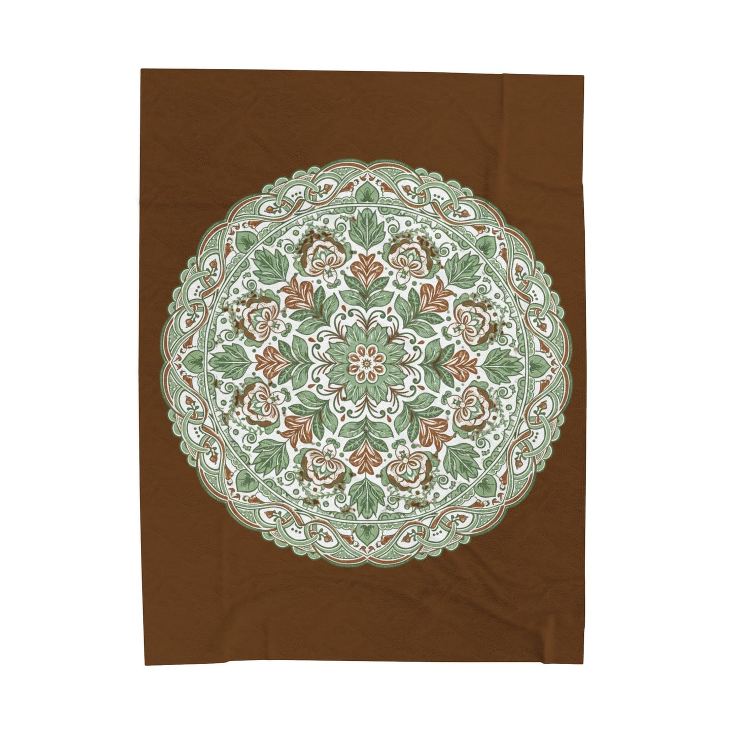 Botanical Mandala Throw Blanket | Cozy Earth Tone Blanket for Teachers | Calm Home Decor | Thoughtful Teacher Gift