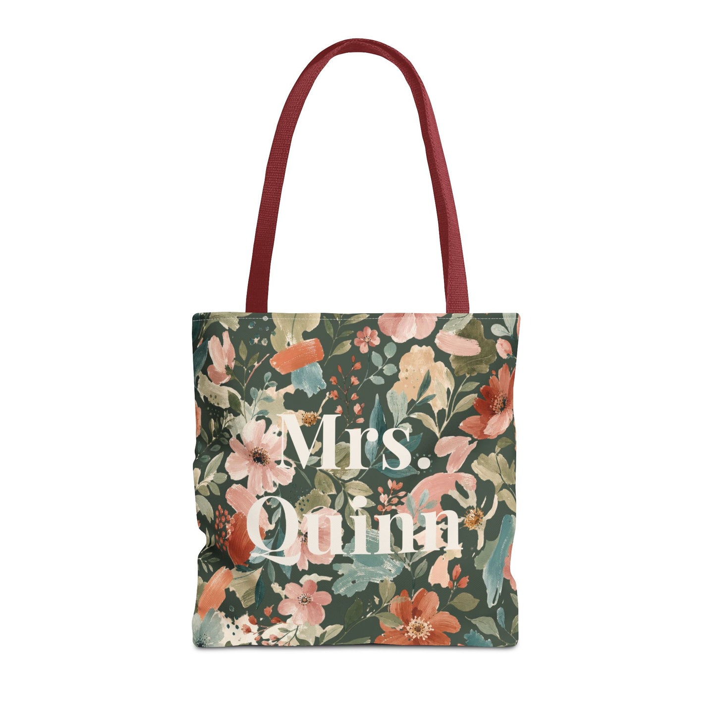 Personalized Floral Teacher Tote Bag: Custom Name Daily School Carryal