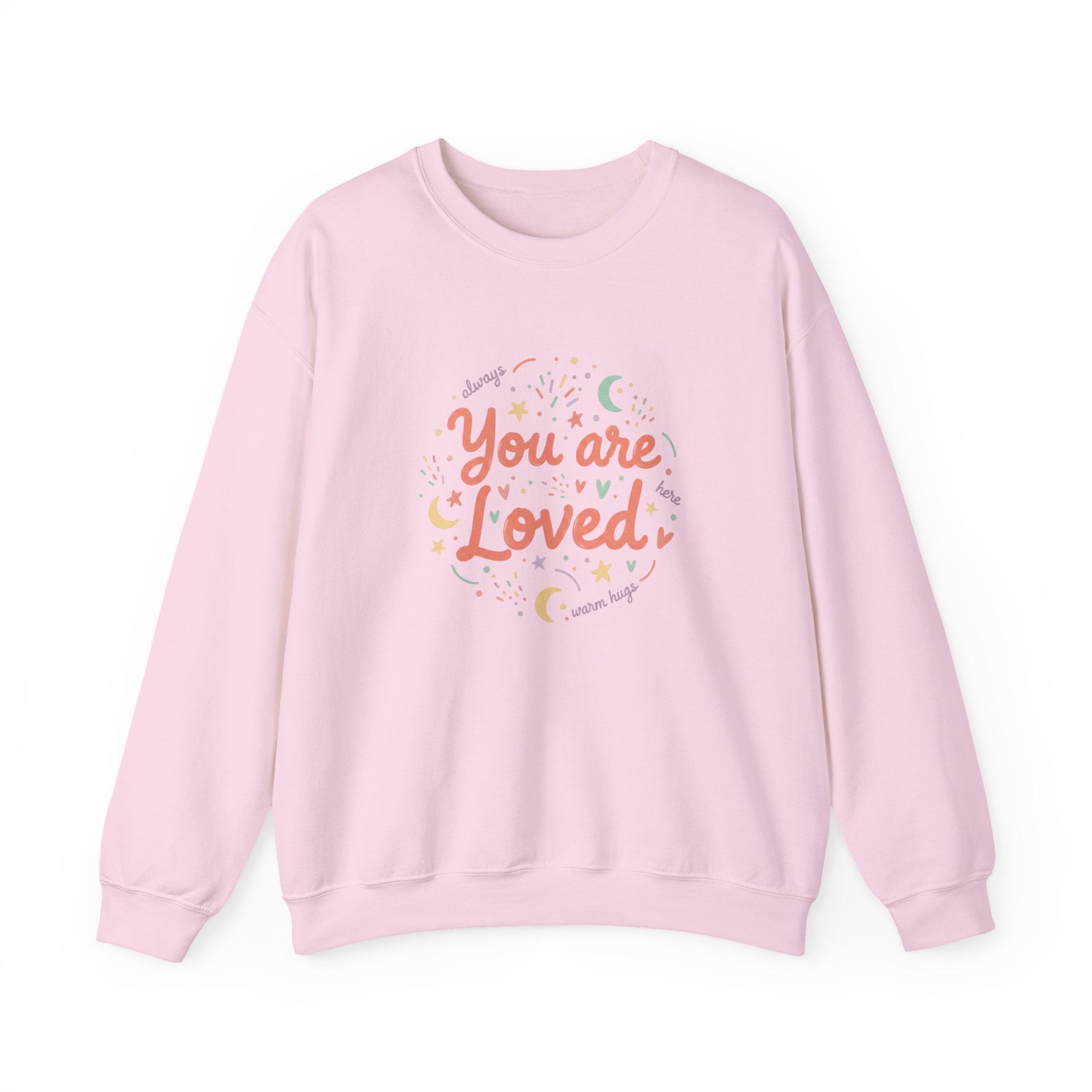 You Are Loved Crewneck Sweatshirt | handwritten doodle design, sketch aesthetic