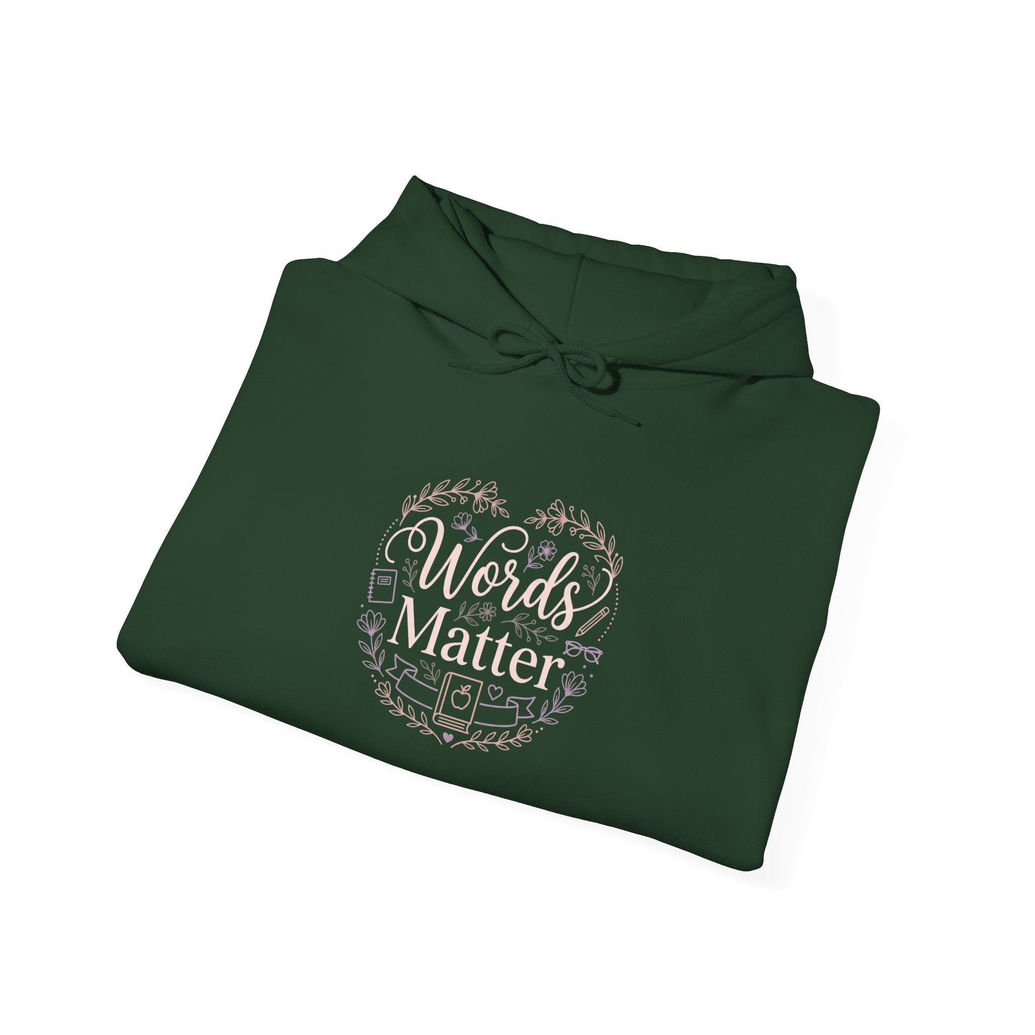 Words Matter Hoodie — Inspirational Floral Typography Sweatshirt