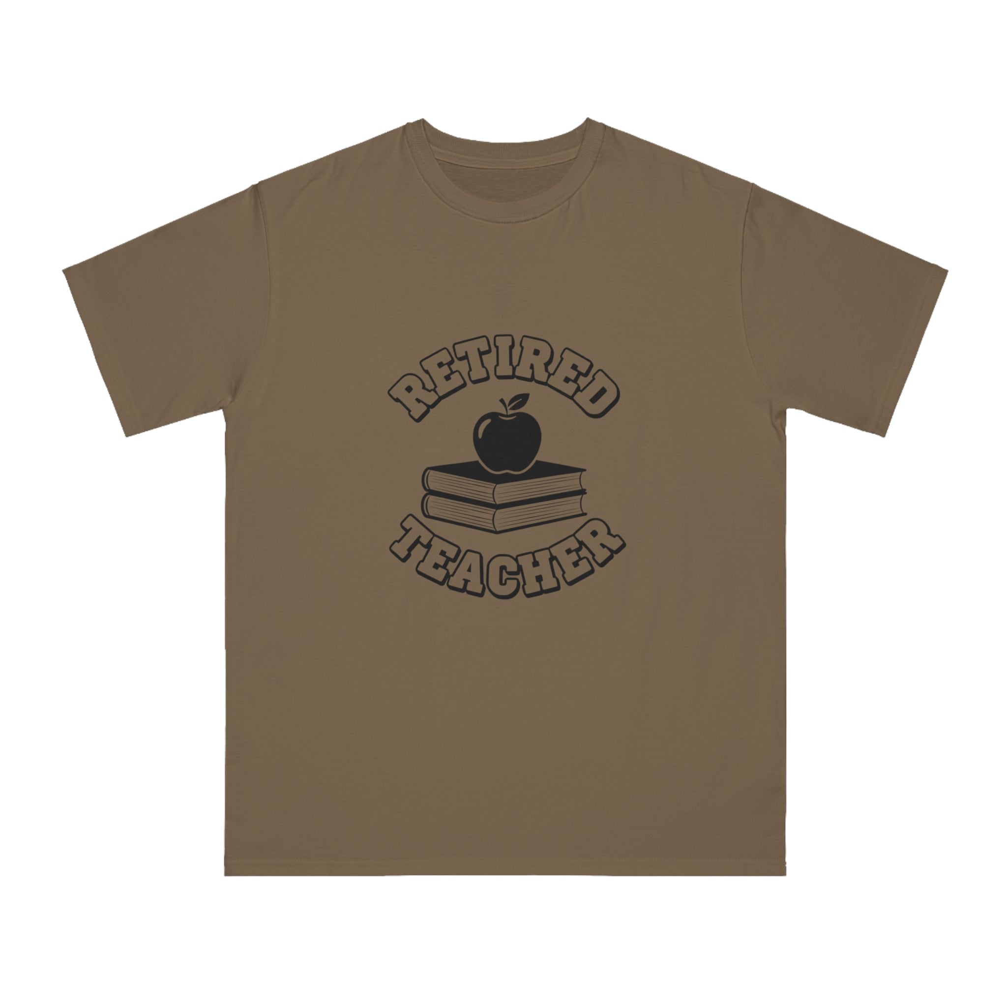 Organic "Retired Teacher" T-Shirt — Vintage Apple & Books Retirement Gift Tee