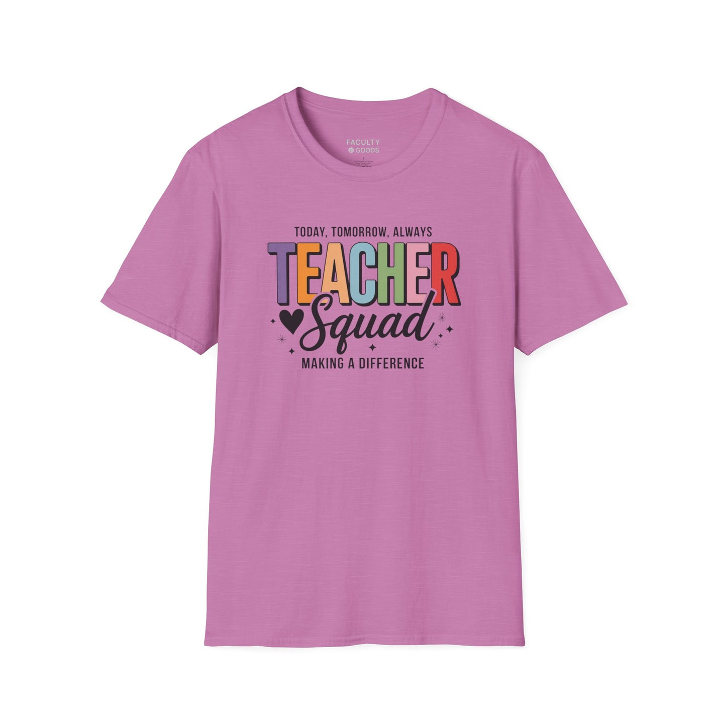 Teacher Squad Cotton T-Shirt: Colorful Matching Tee for Teacher Besties, S-4XL