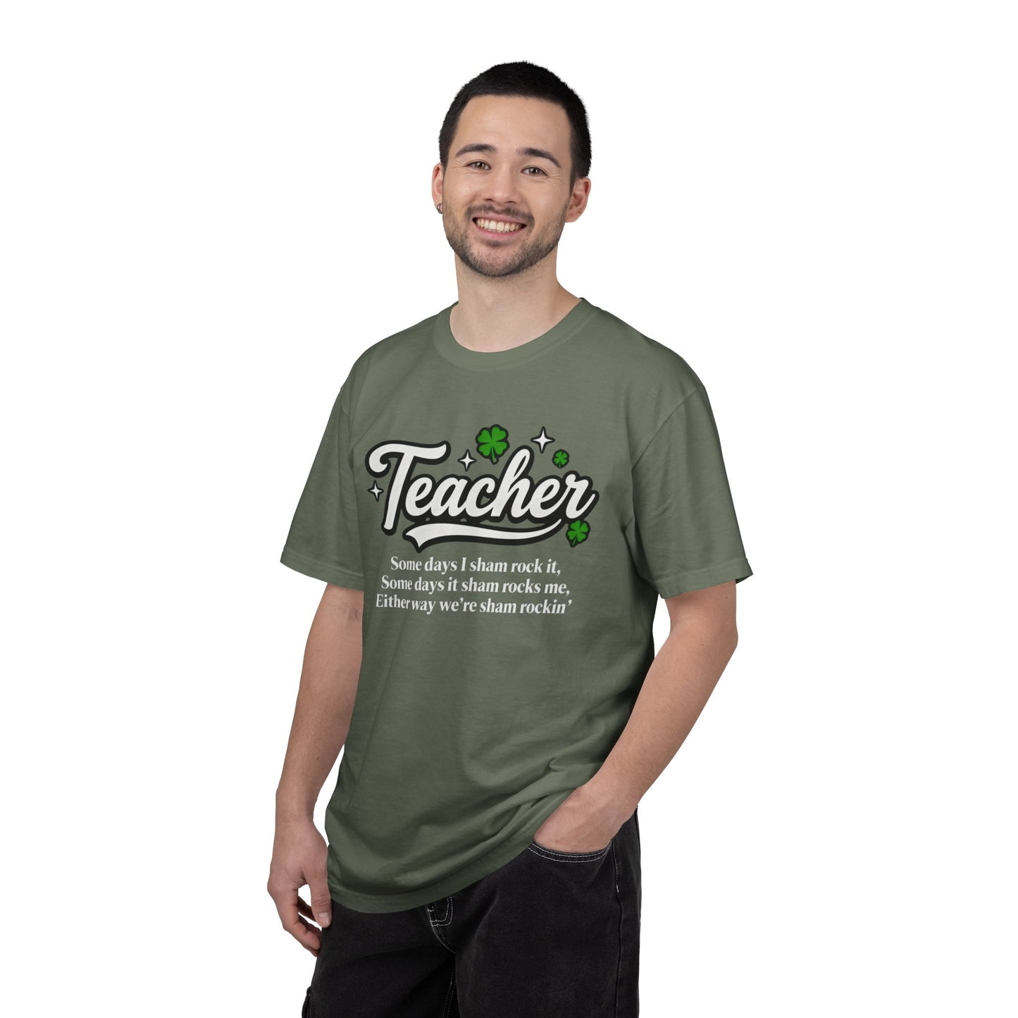 Teacher Shamrock T-Shirt — “Some days I sham rock it” St. Patrick’s Day Gift for Educators
