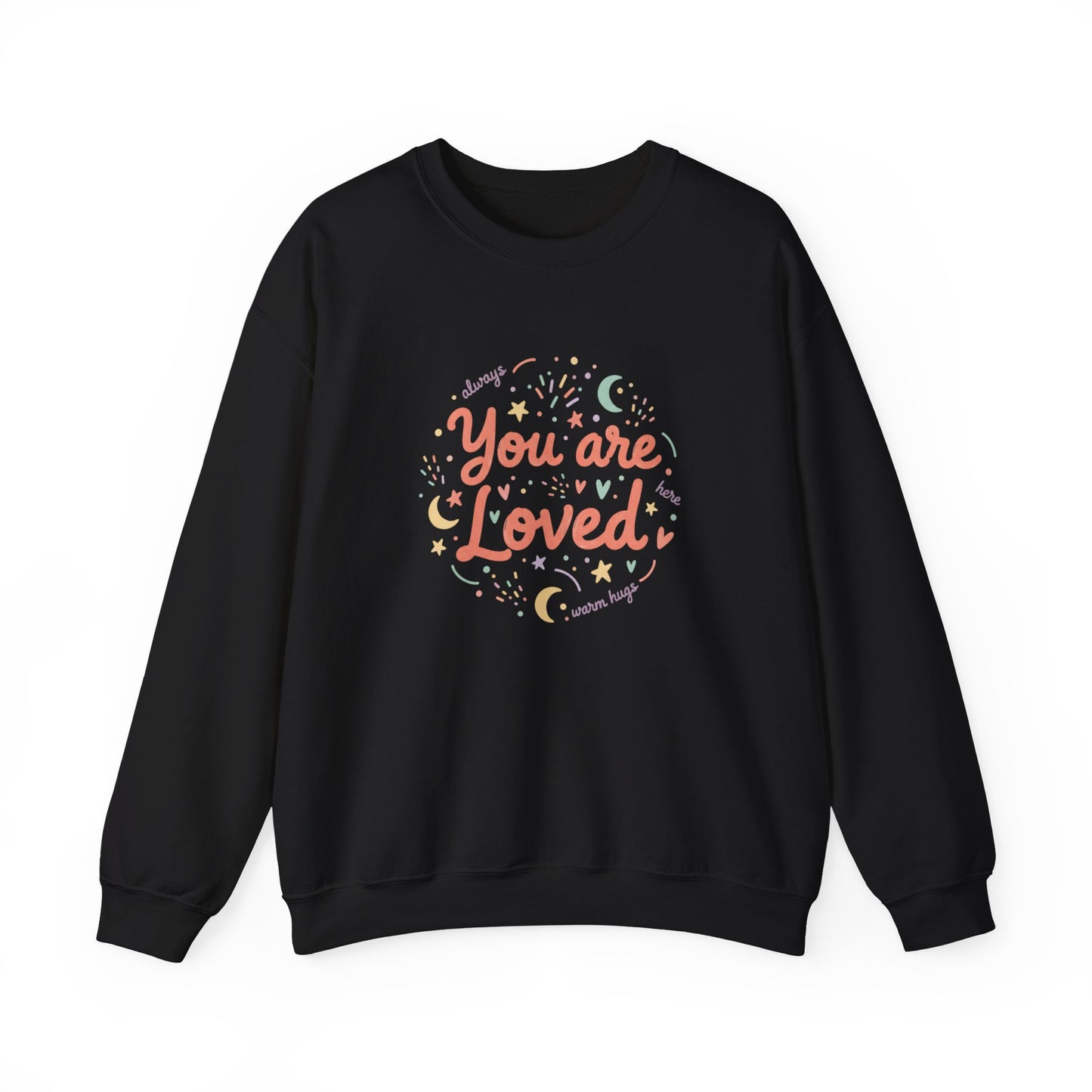 You Are Loved Crewneck Sweatshirt | handwritten doodle design, sketch aesthetic