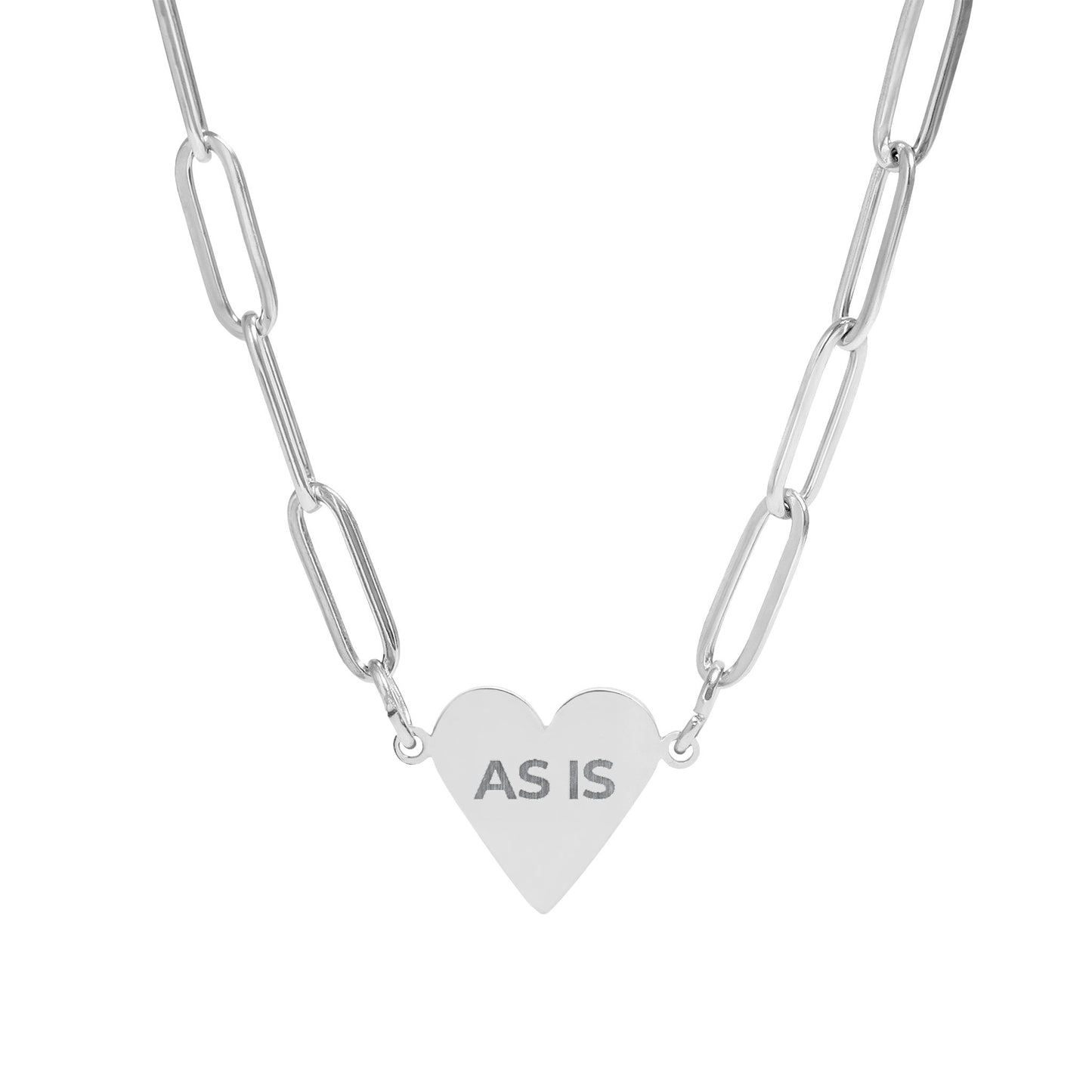 As Is Necklace, Self Love Necklace, Wellness Jewelry, Heart Pendant Necklace, Inspirational Gift for Her, Mindfulness Jewelry