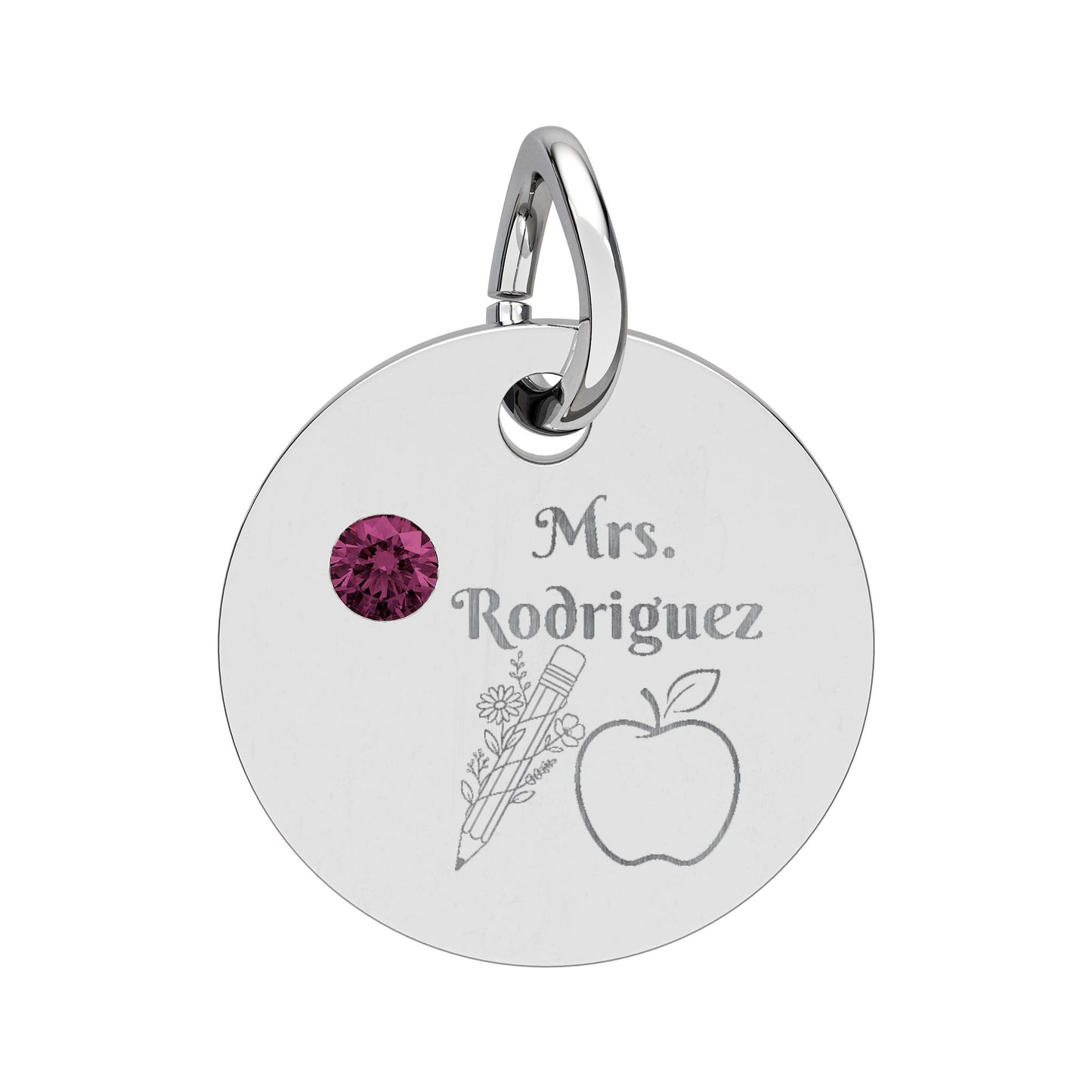 Personalized Teacher Birthstone Charm