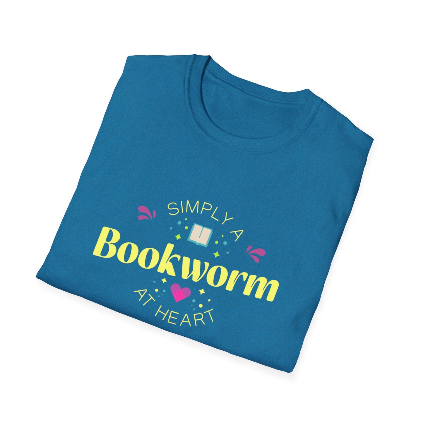 Bookworm T-Shirt — Cute Pastel Reading Tee with Book & Heart Graphic