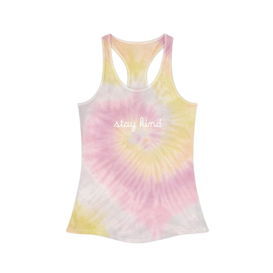 Stay Kind Tie-Dye Racerback Tank Top