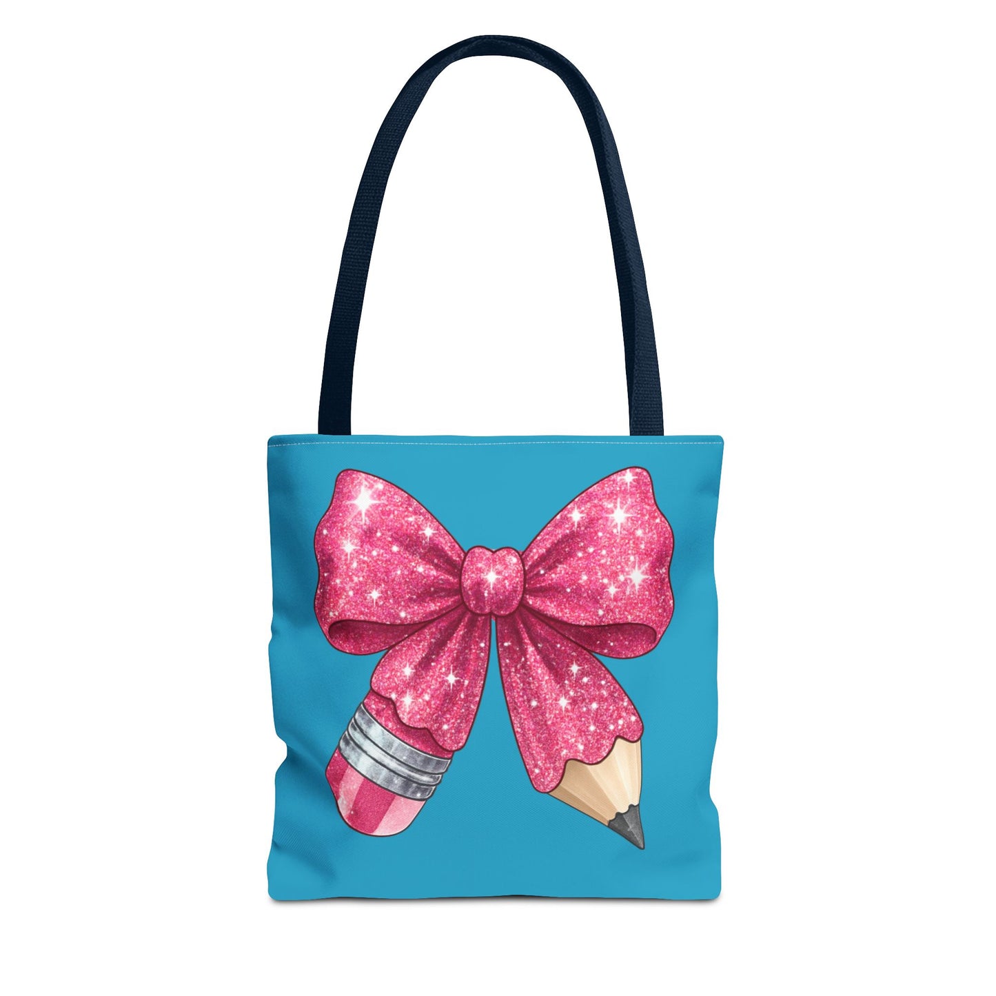 Pink Glitter Pencil & Eraser Tote Bag — Cute Teacher Gift