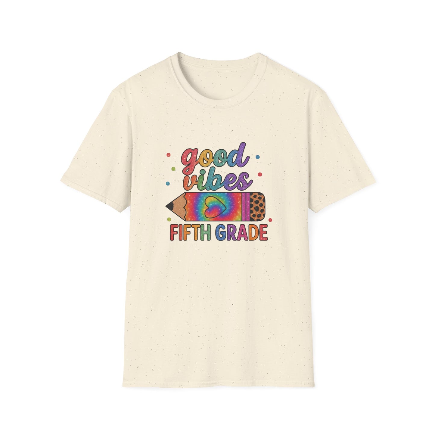 Good Vibes Fifth Grade T-Shirt — Colorful Pencil Teacher/Student Tee