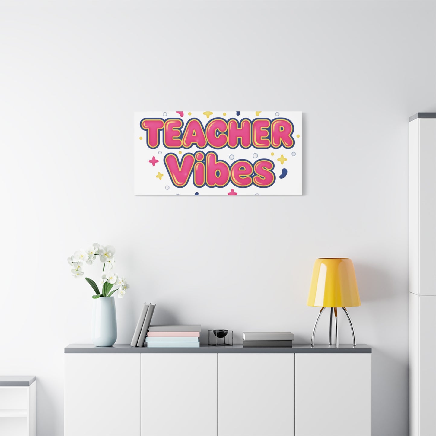 Teacher Vibes Canvas | Dopamine Decor, Neon Gradient Squishy Art