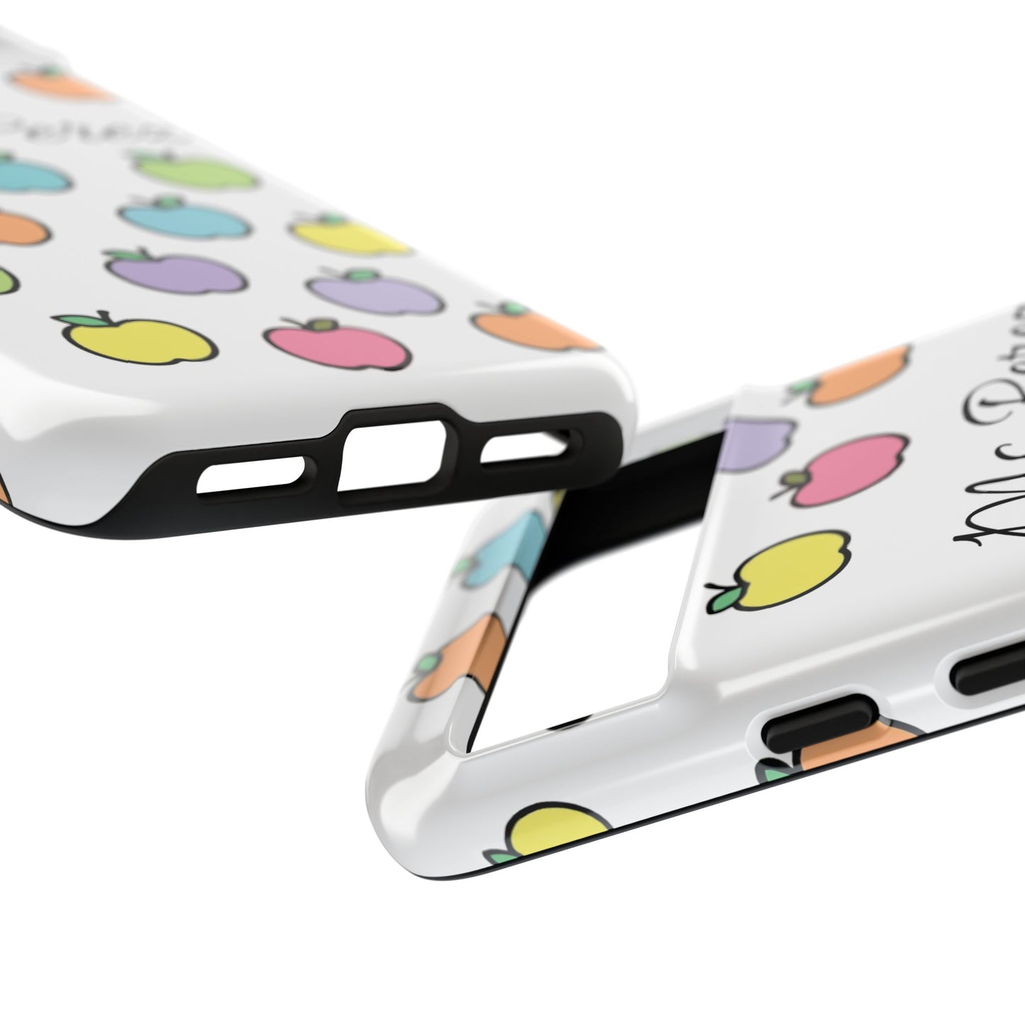 Personalized Teacher Apple Phone Case | Custom Name Teacher iPhone Case | Cute Apple Pattern Phone Case | Teacher Gift