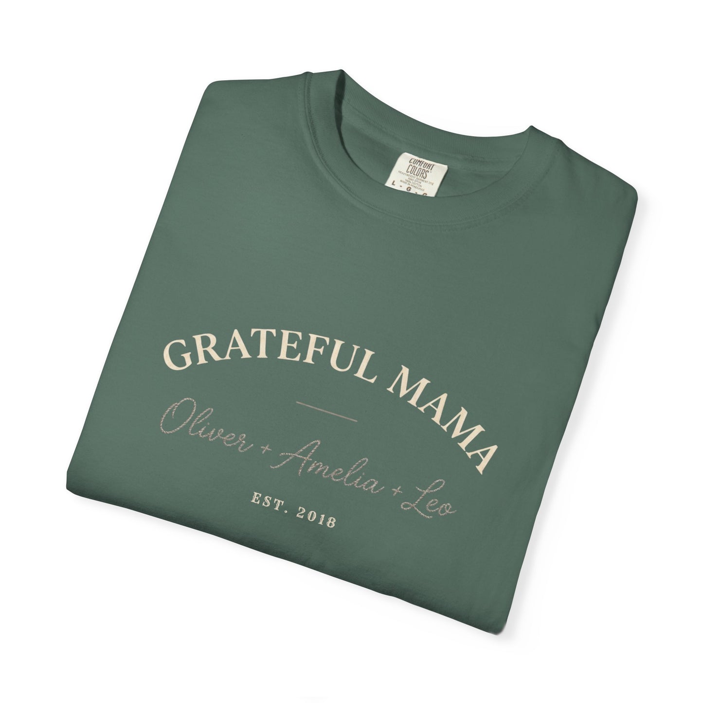 Grateful Mama T-Shirt – Personalized Family Names & Year