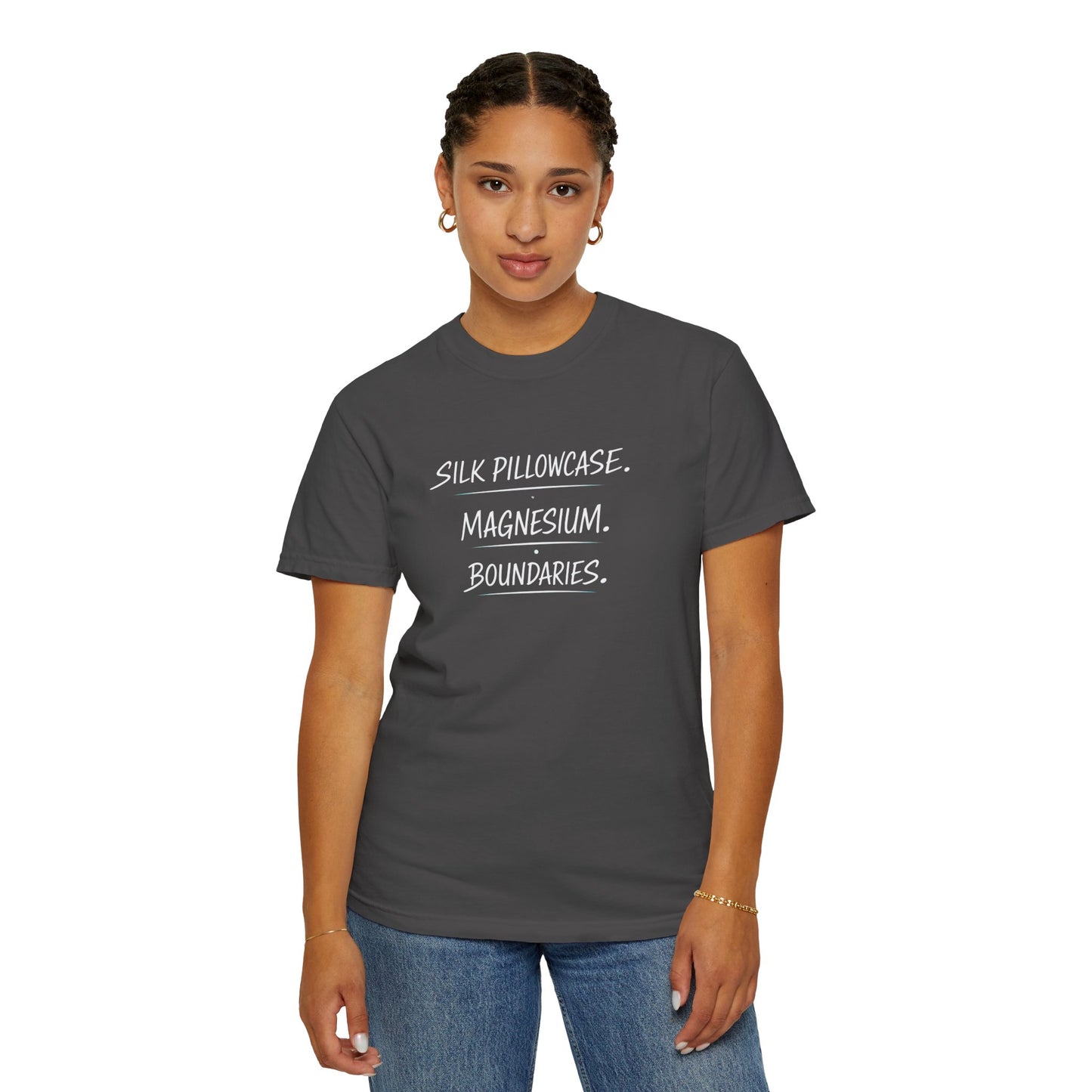 Silk Pillowcase. Magnesium. Boundaries T-Shirt