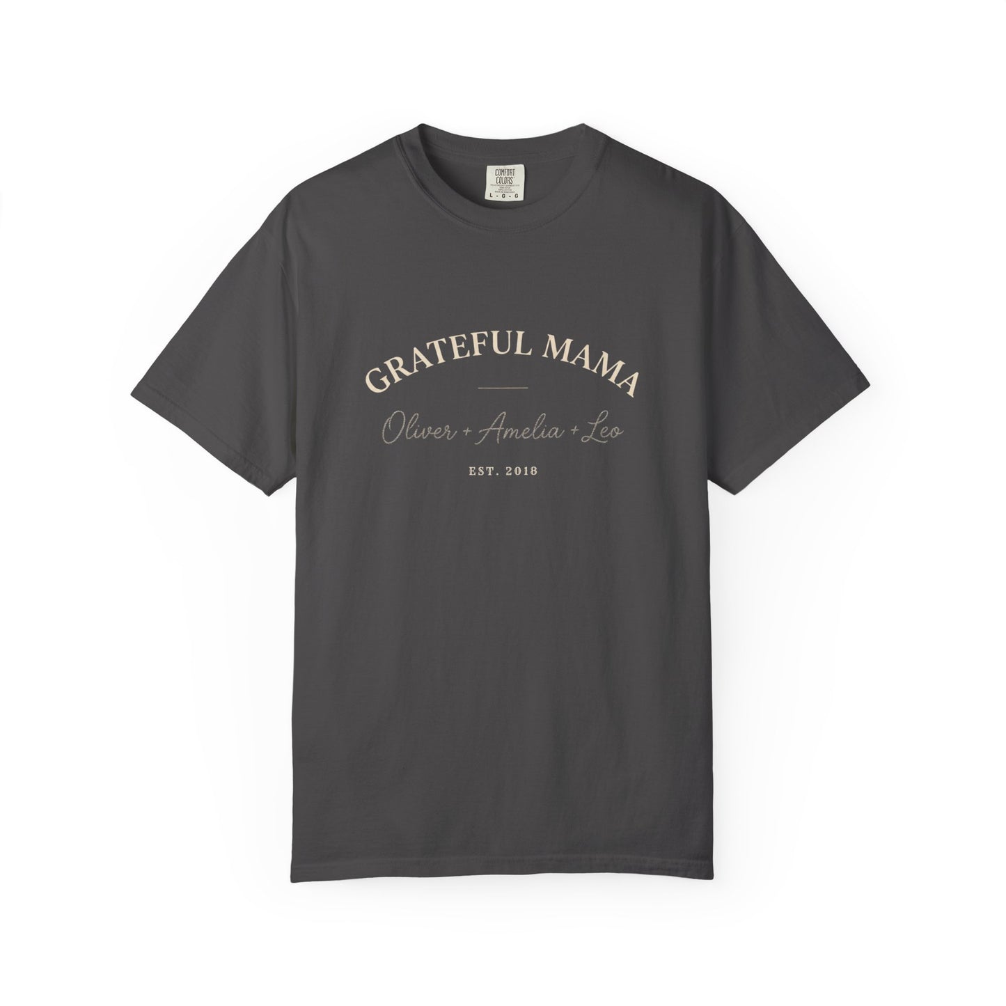 Grateful Mama T-Shirt – Personalized Family Names & Year