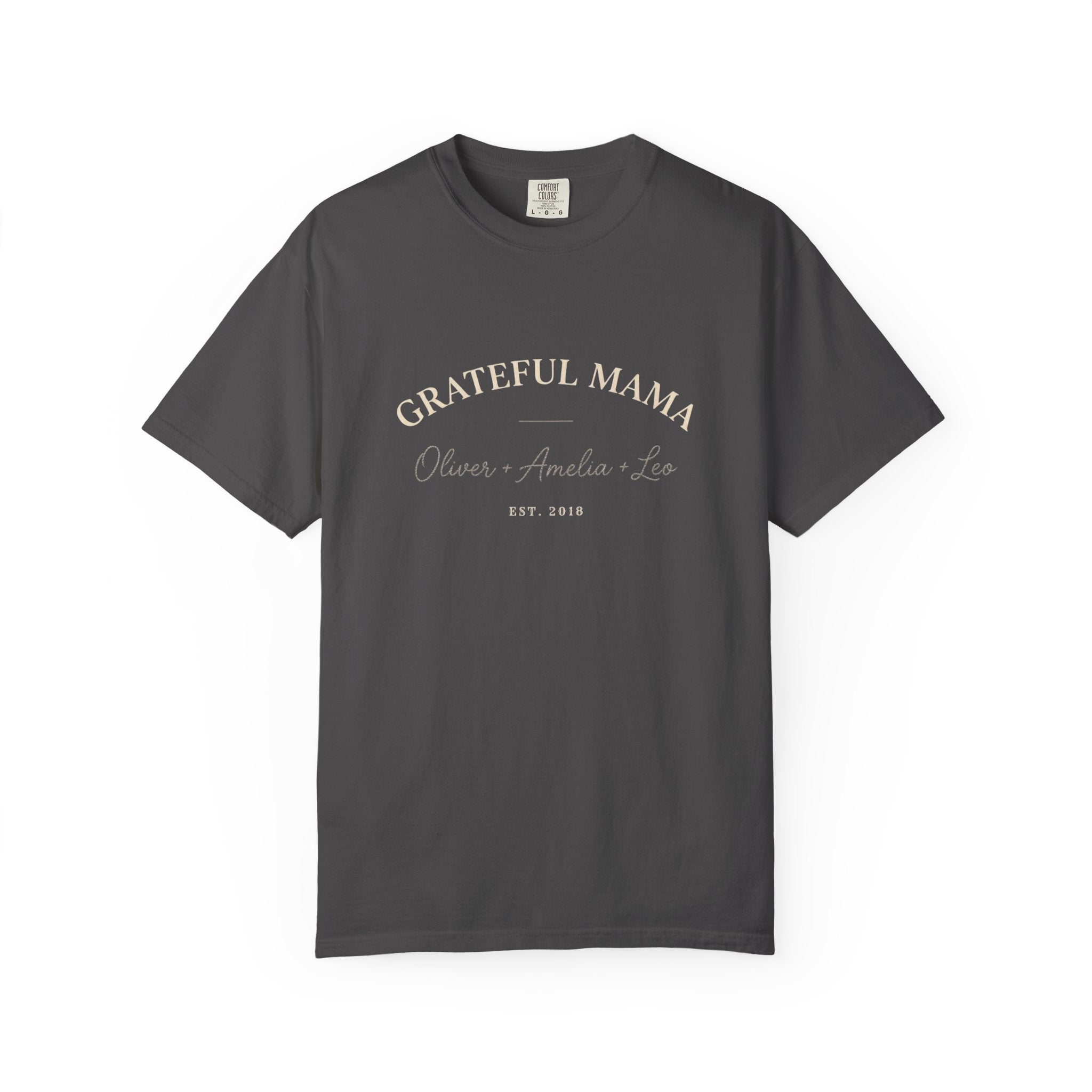 Grateful Mama T-Shirt – Personalized Family Names & Year