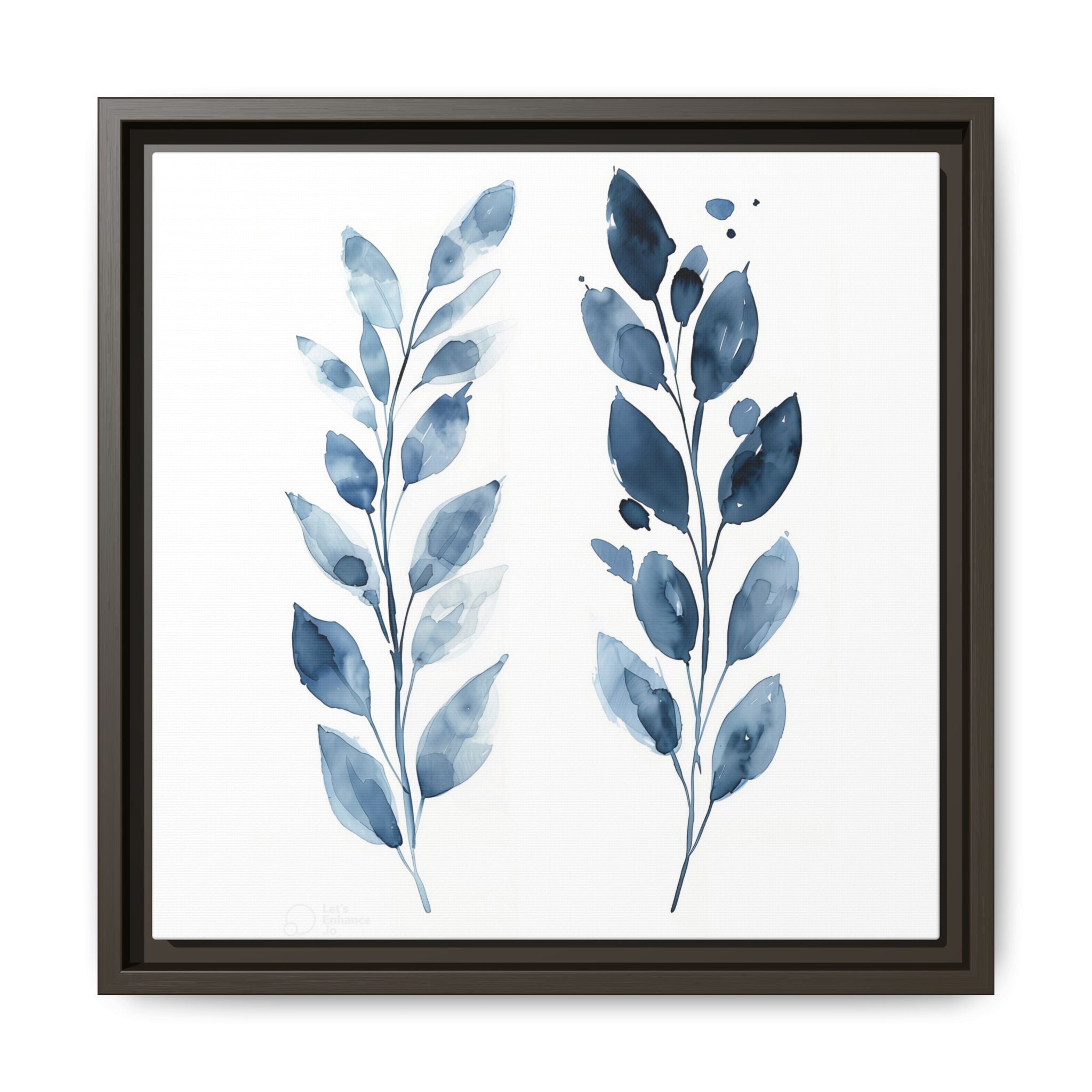 Elegant Framed Canvas Art Print, Watercolor Leaf Design, Botanical Wall Decor For Home, Nature-Inspired Gift, Modern Wall Art