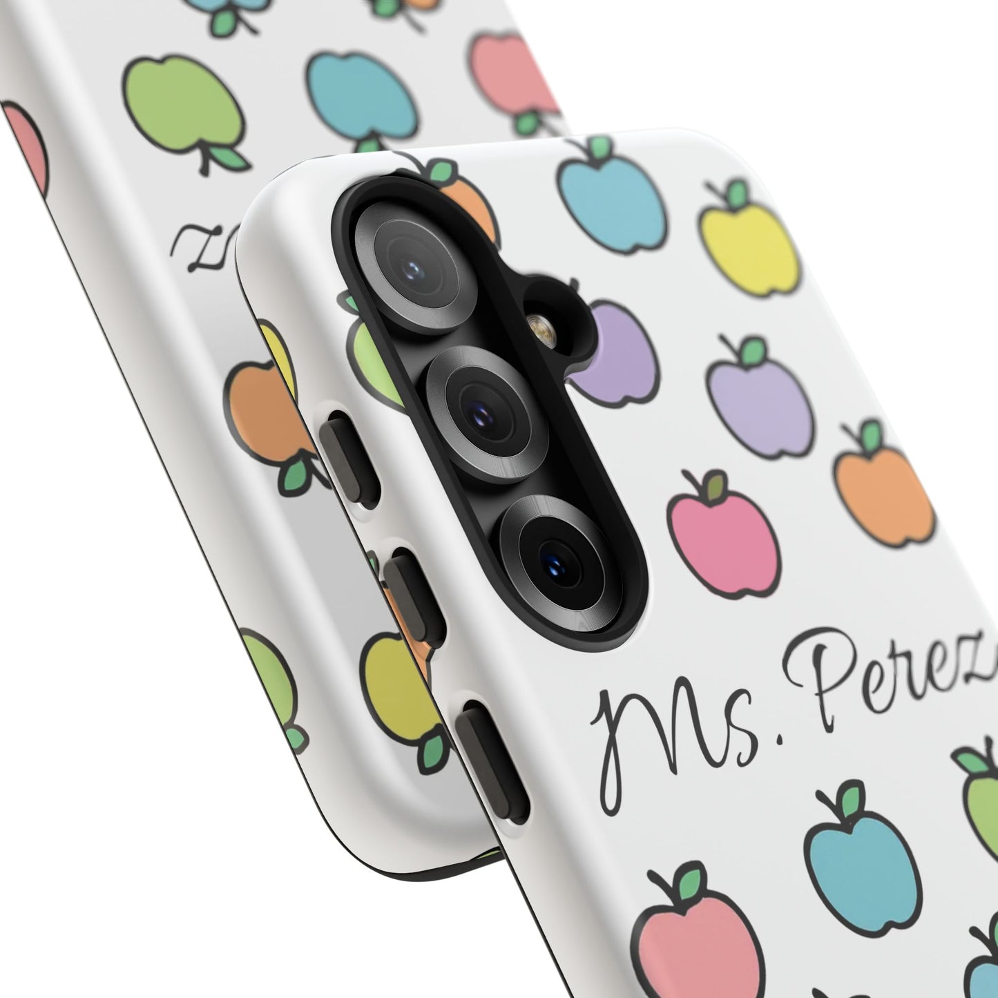 Personalized Teacher Apple Phone Case | Custom Name Teacher iPhone Case | Cute Apple Pattern Phone Case | Teacher Gift
