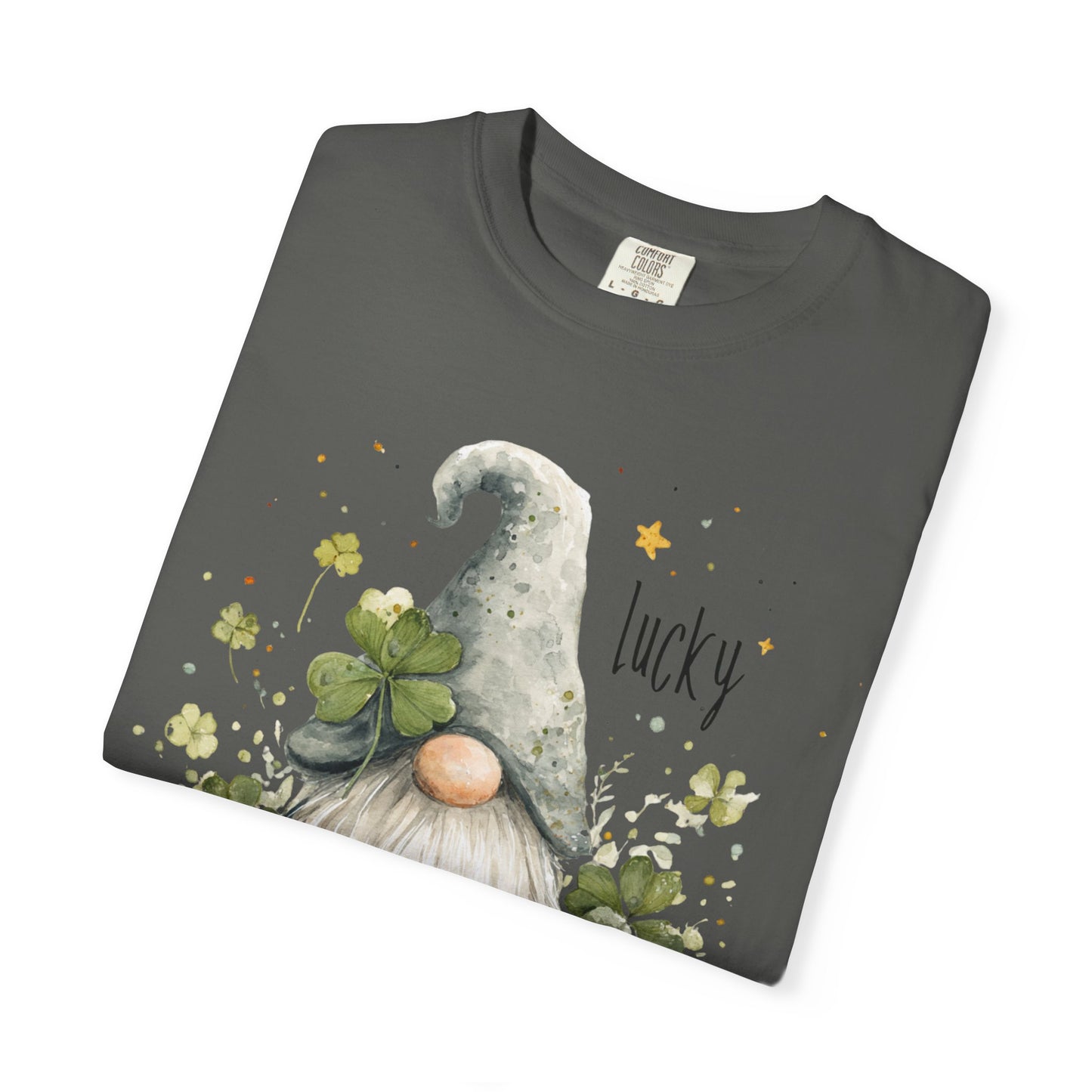 St. Patrick's Gnome T-Shirt — "Lucky" Shamrock Garden Tee