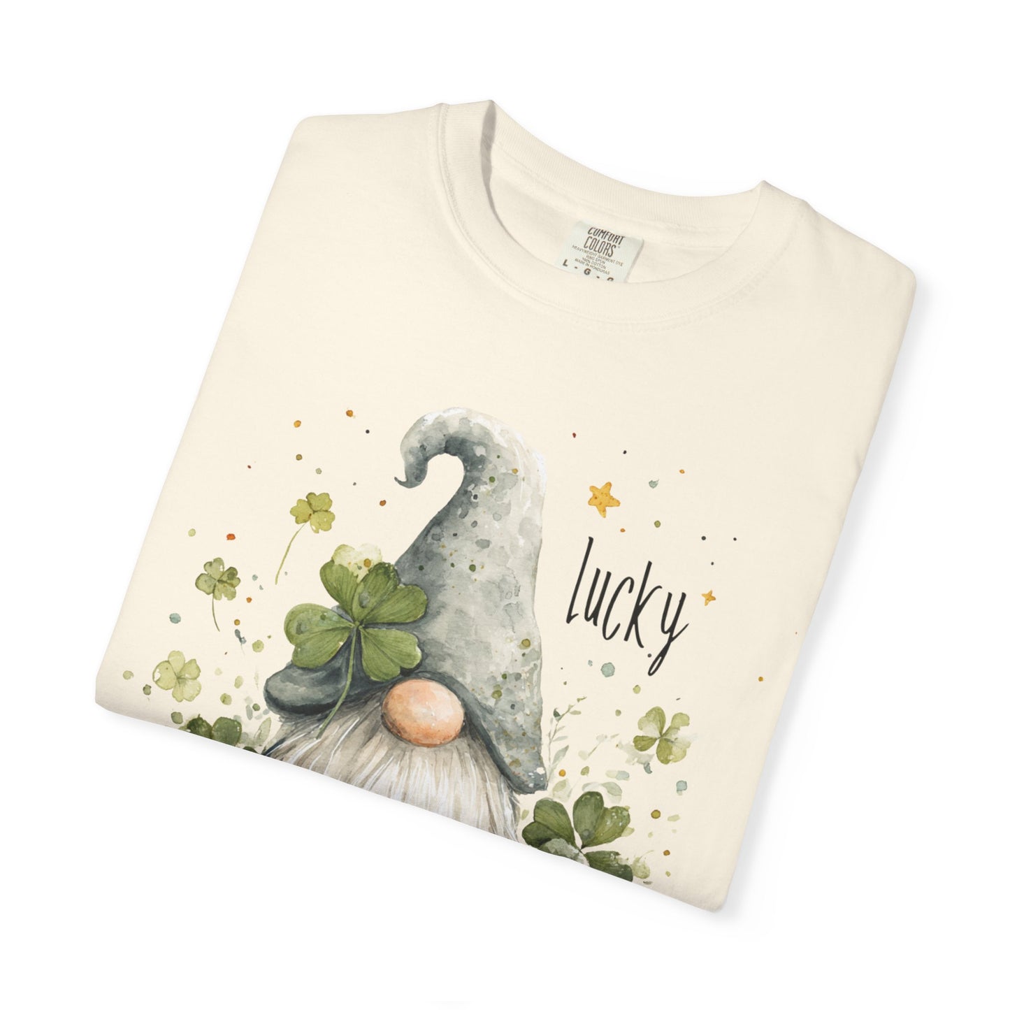 St. Patrick's Gnome T-Shirt — "Lucky" Shamrock Garden Tee
