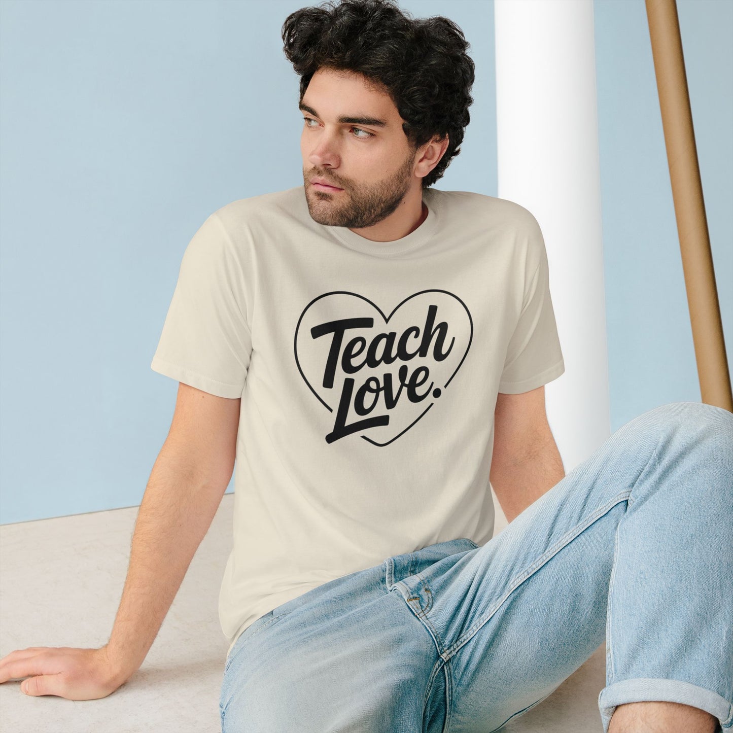 100% Organic Teach Love Heart T-Shirt — Teacher Appreciation Tee