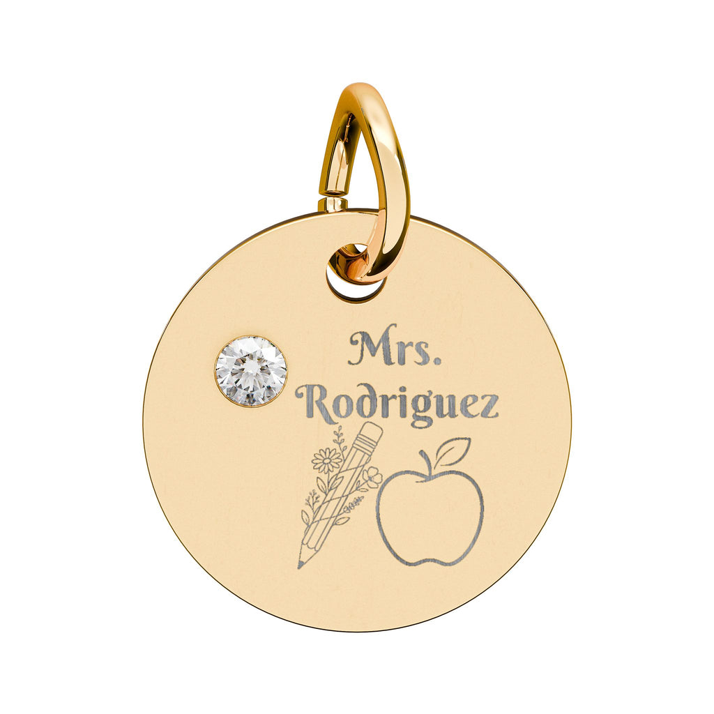Personalized Teacher Birthstone Charm