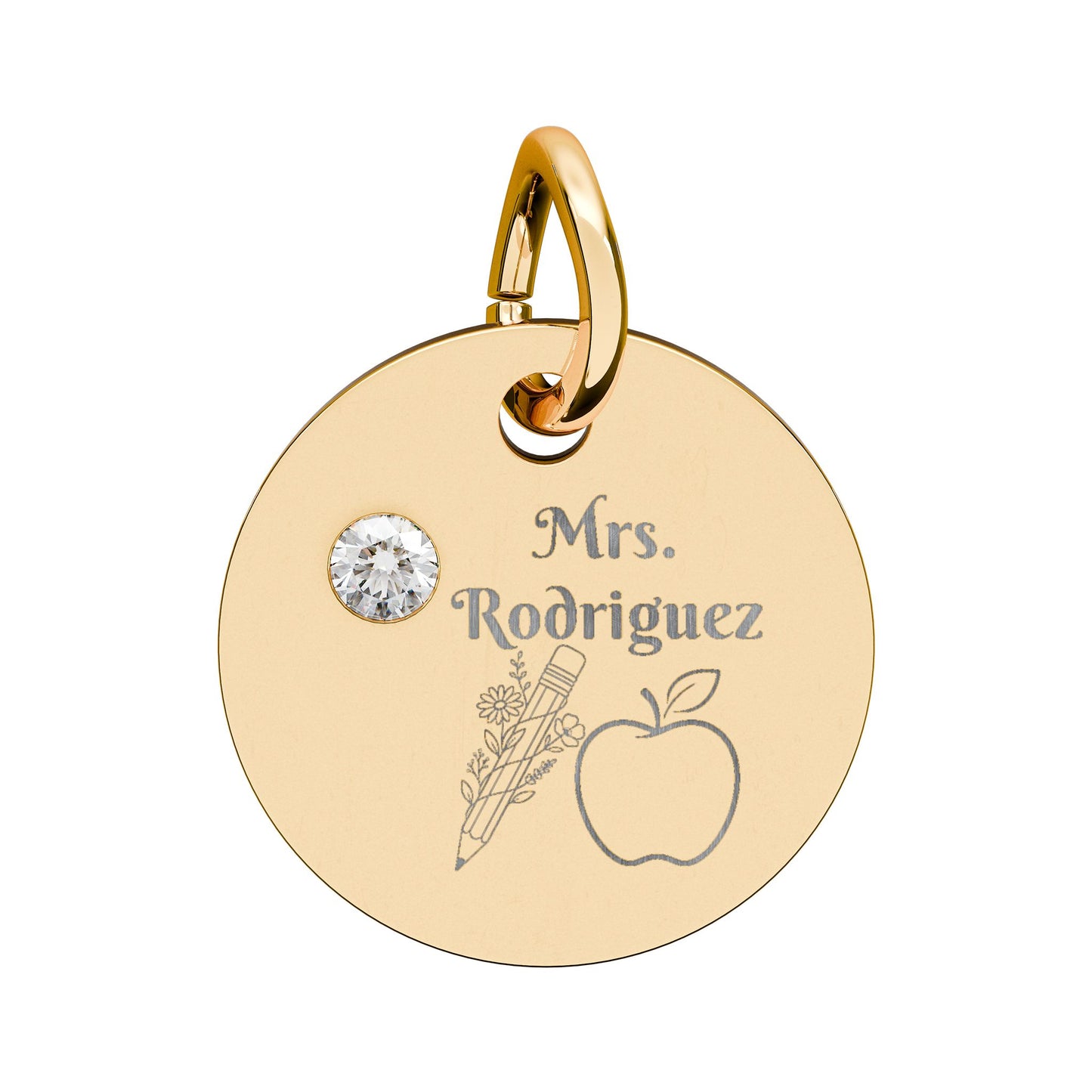Personalized Teacher Birthstone Charm