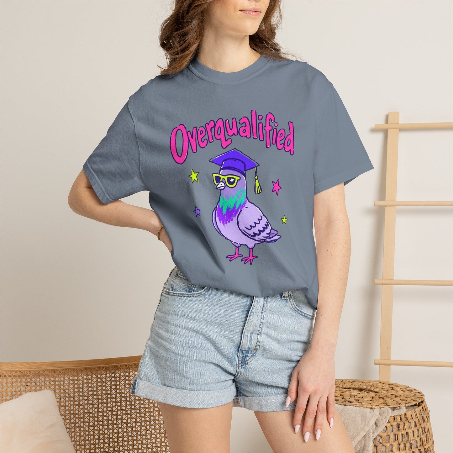 Overqualified Pigeon Graduation T-Shirt, Comfort Colors 1717