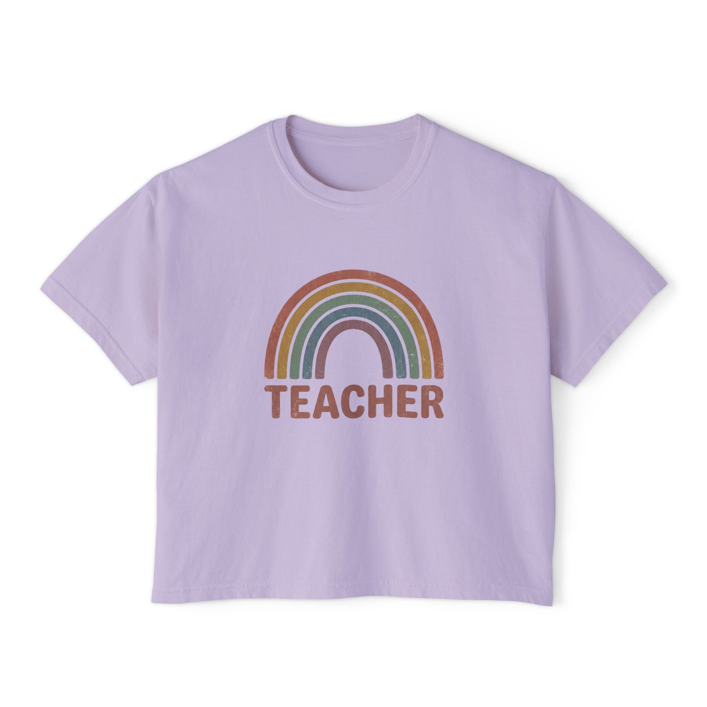 Teacher Rainbow Boxy Tee
