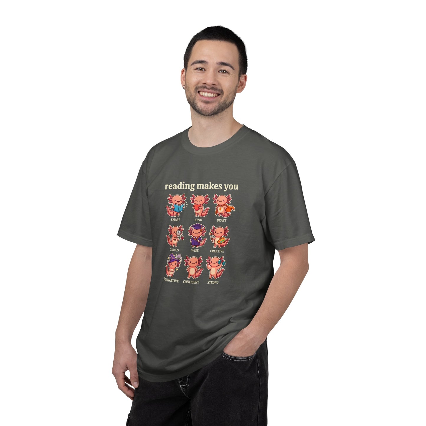 Axolotl Reading Makes You T‑Shirt