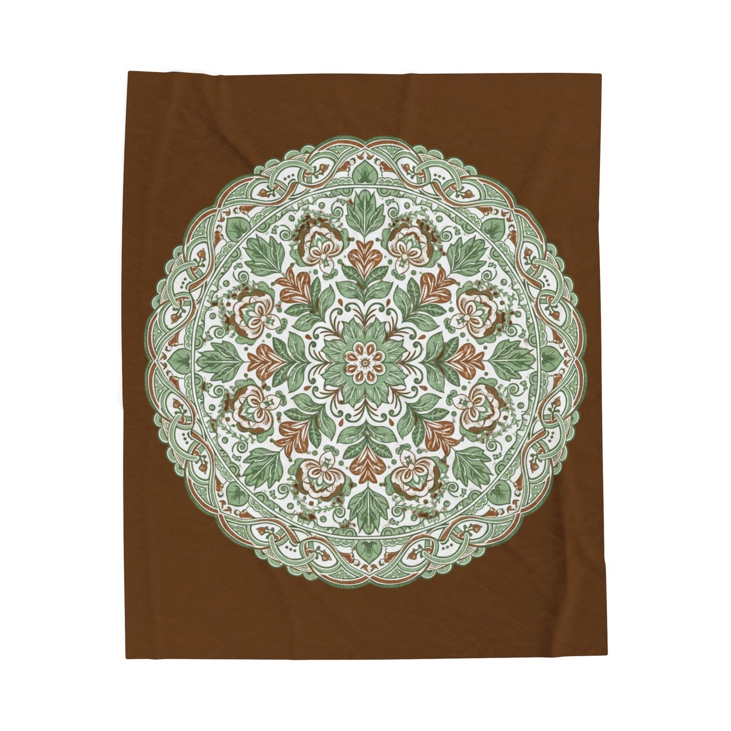 Botanical Mandala Throw Blanket | Cozy Earth Tone Blanket for Teachers | Calm Home Decor | Thoughtful Teacher Gift