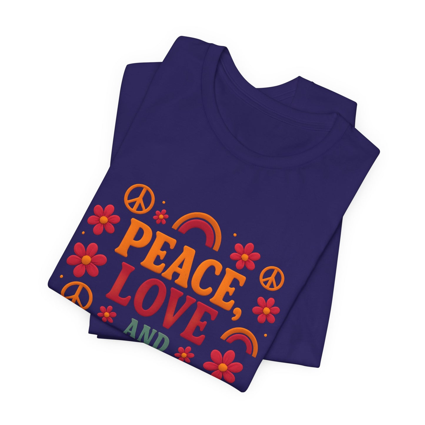 Copy of Peace, Love and 5th Grade T-Shirt — Retro Teacher Appreciation Tee