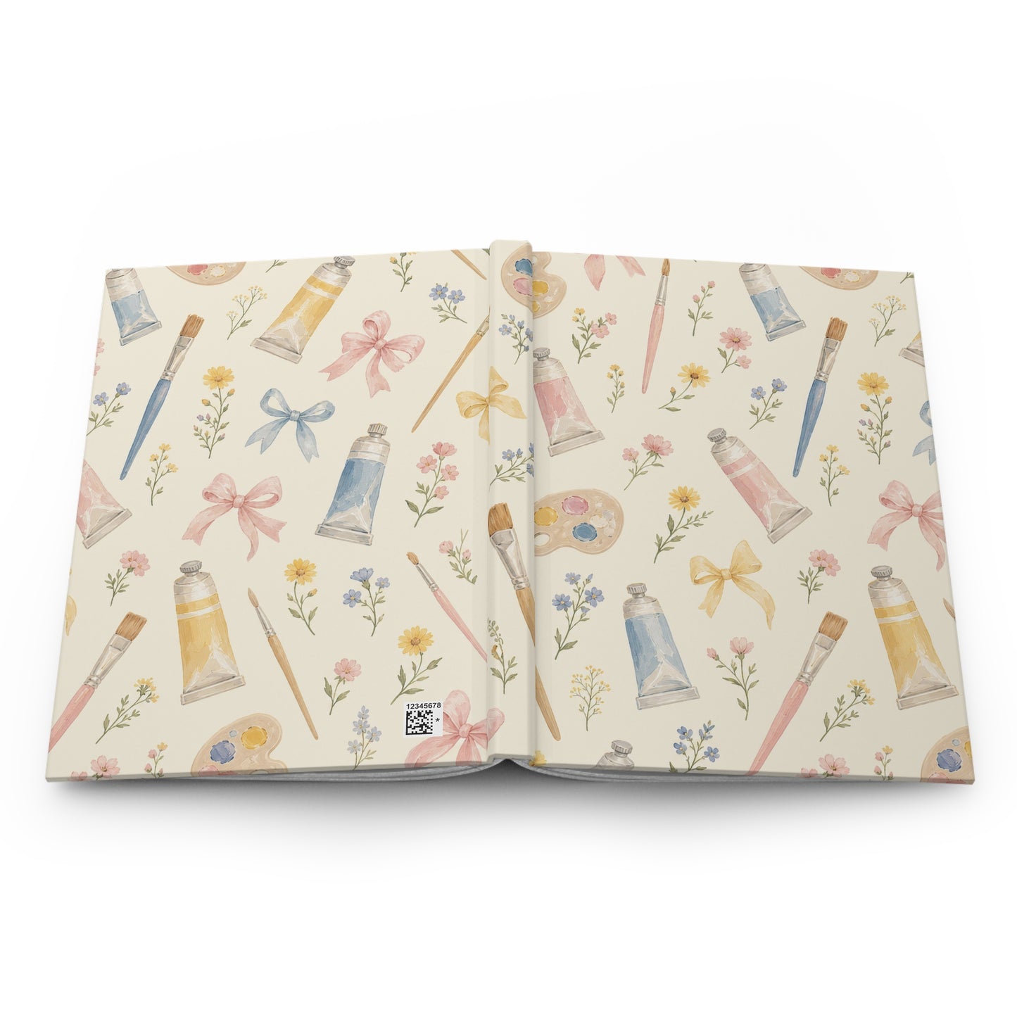 Art Teacher Hardcover Journal: Paint Brush, Palette and Floral Notebook with 150 Lined Pages