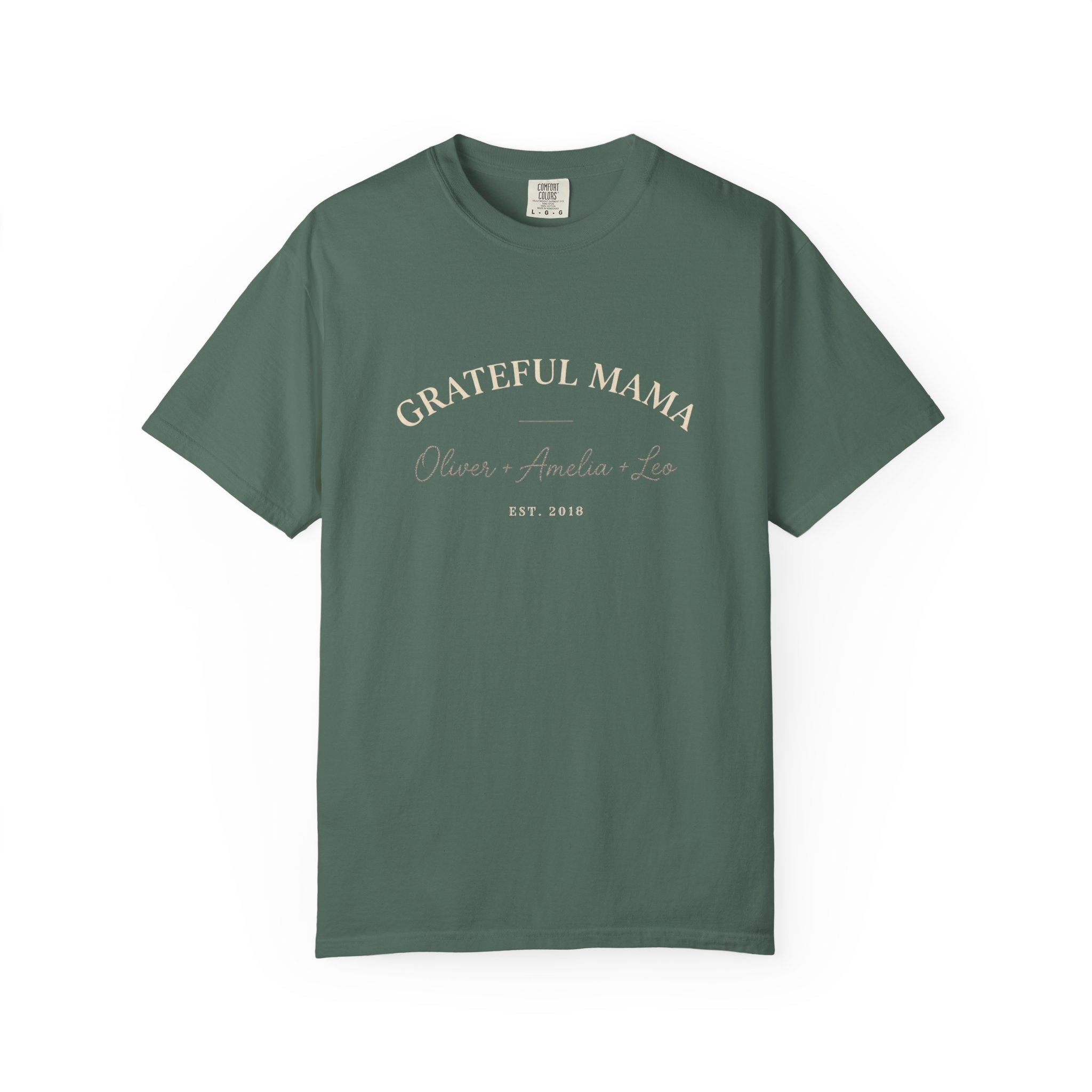 Grateful Mama T-Shirt – Personalized Family Names & Year