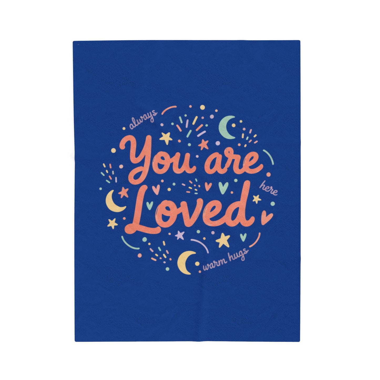 You Are Loved Velveteen Plush Blanket | handwritten doodle, sketch aesthetic