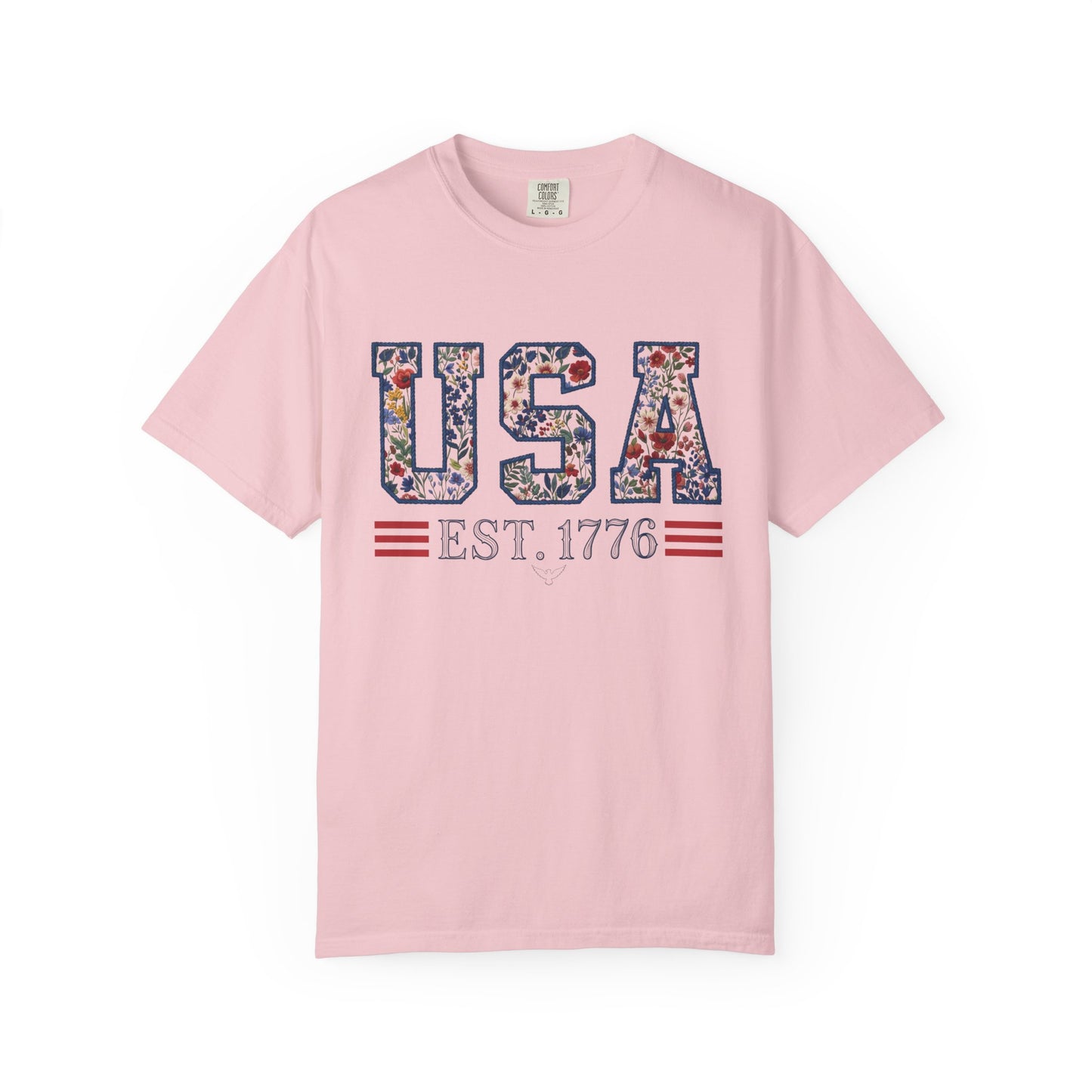 Floral USA Comfort Colors Teacher Shirt: Patriotic History Teacher Tee