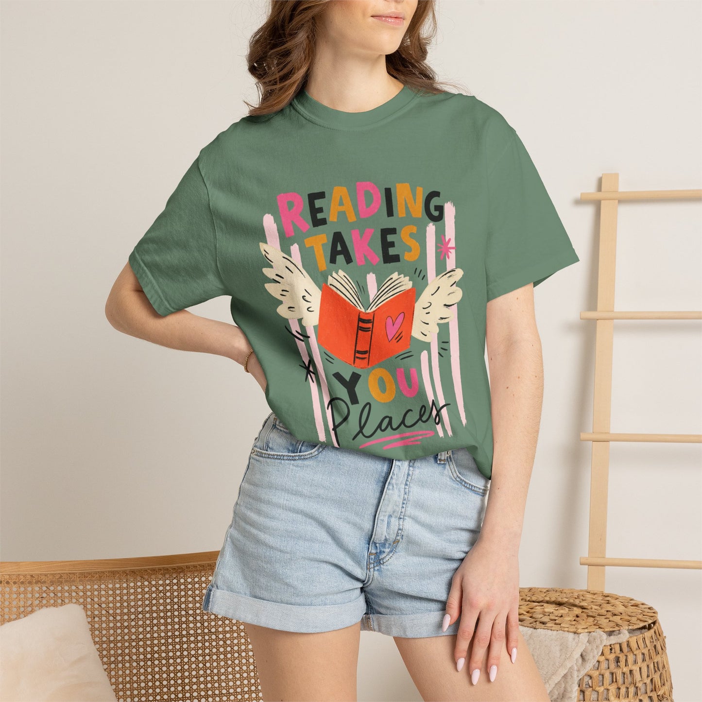 Reading Takes You Places T-Shirt, Comfort Colors 1717