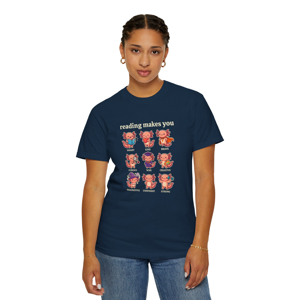Axolotl Reading Makes You T‑Shirt