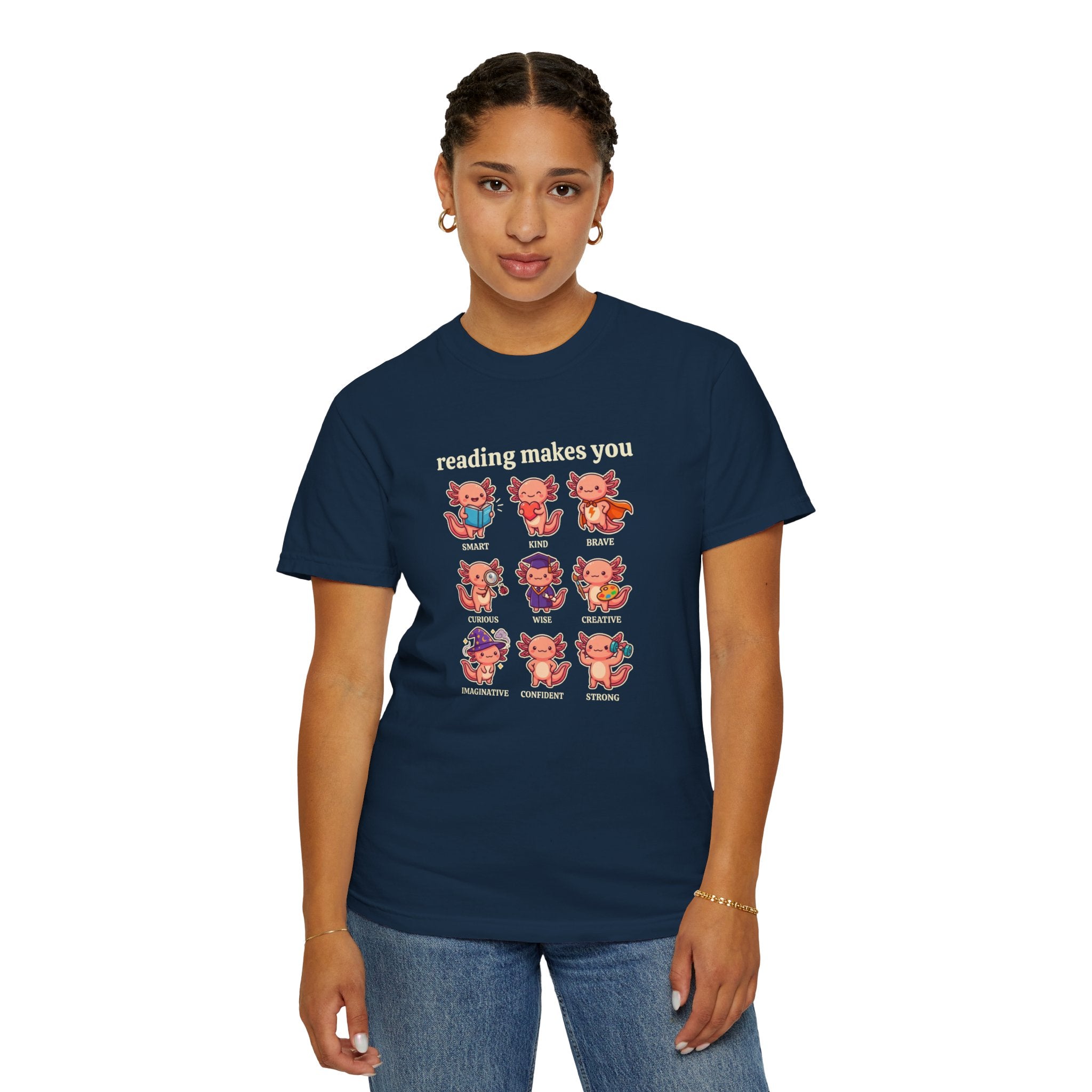 Axolotl Reading Makes You T‑Shirt