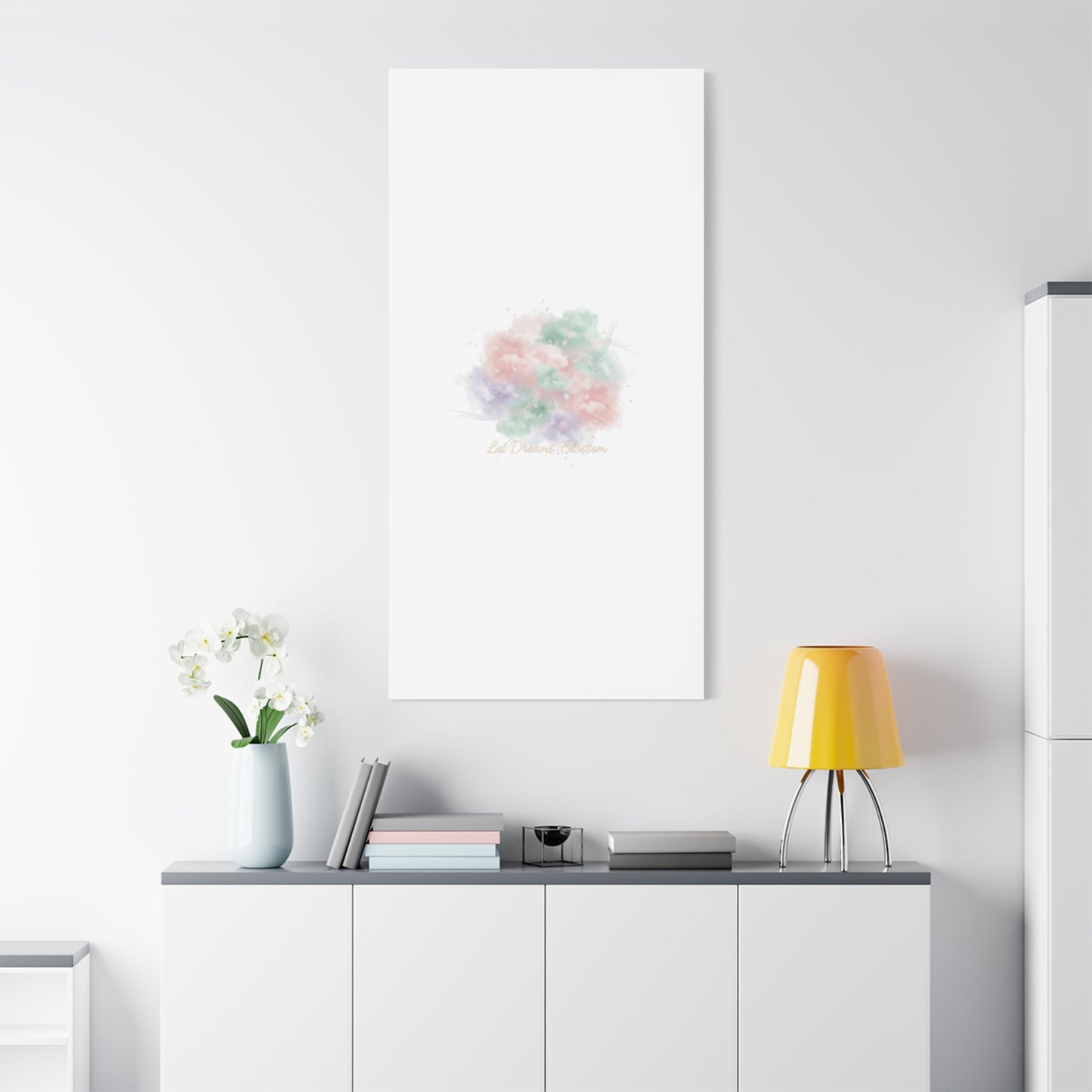 Dreamy Pastel Blossom Canvas | Matte Stretched Wall Art, pastel winter design
