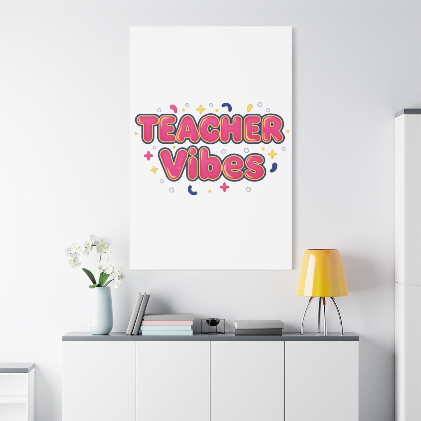Teacher Vibes Canvas | Dopamine Decor, Neon Gradient Squishy Art
