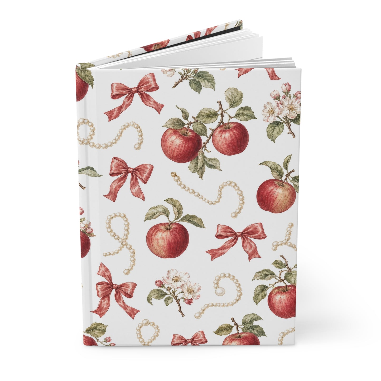 Vintage Apple Teacher Journal: Bow and Pearl Hardcover Notebook with 150 Lined Pages