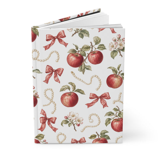 Vintage Apple Teacher Journal: Bow and Pearl Hardcover Notebook with 150 Lined Pages