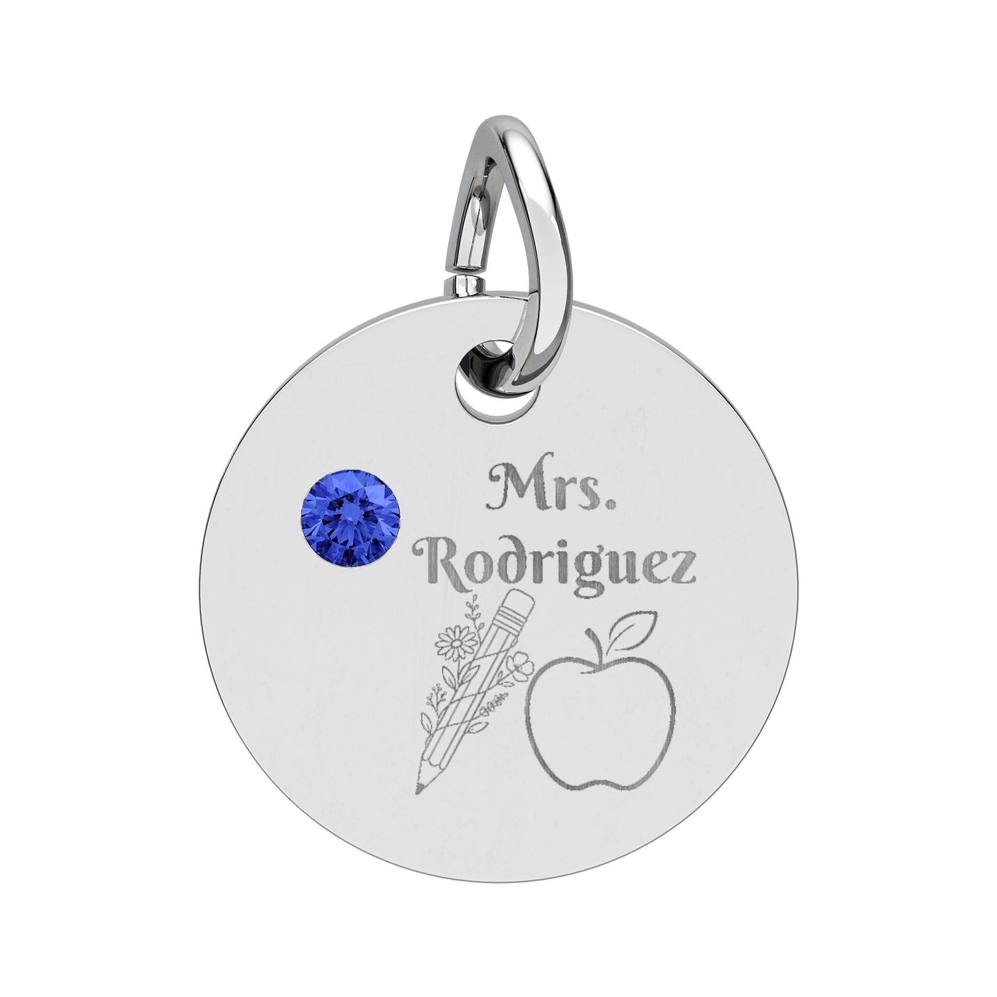 Personalized Teacher Birthstone Charm