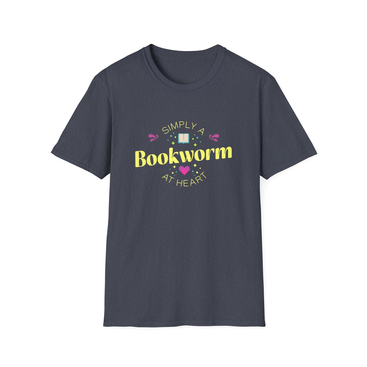 Bookworm T-Shirt — Cute Pastel Reading Tee with Book & Heart Graphic