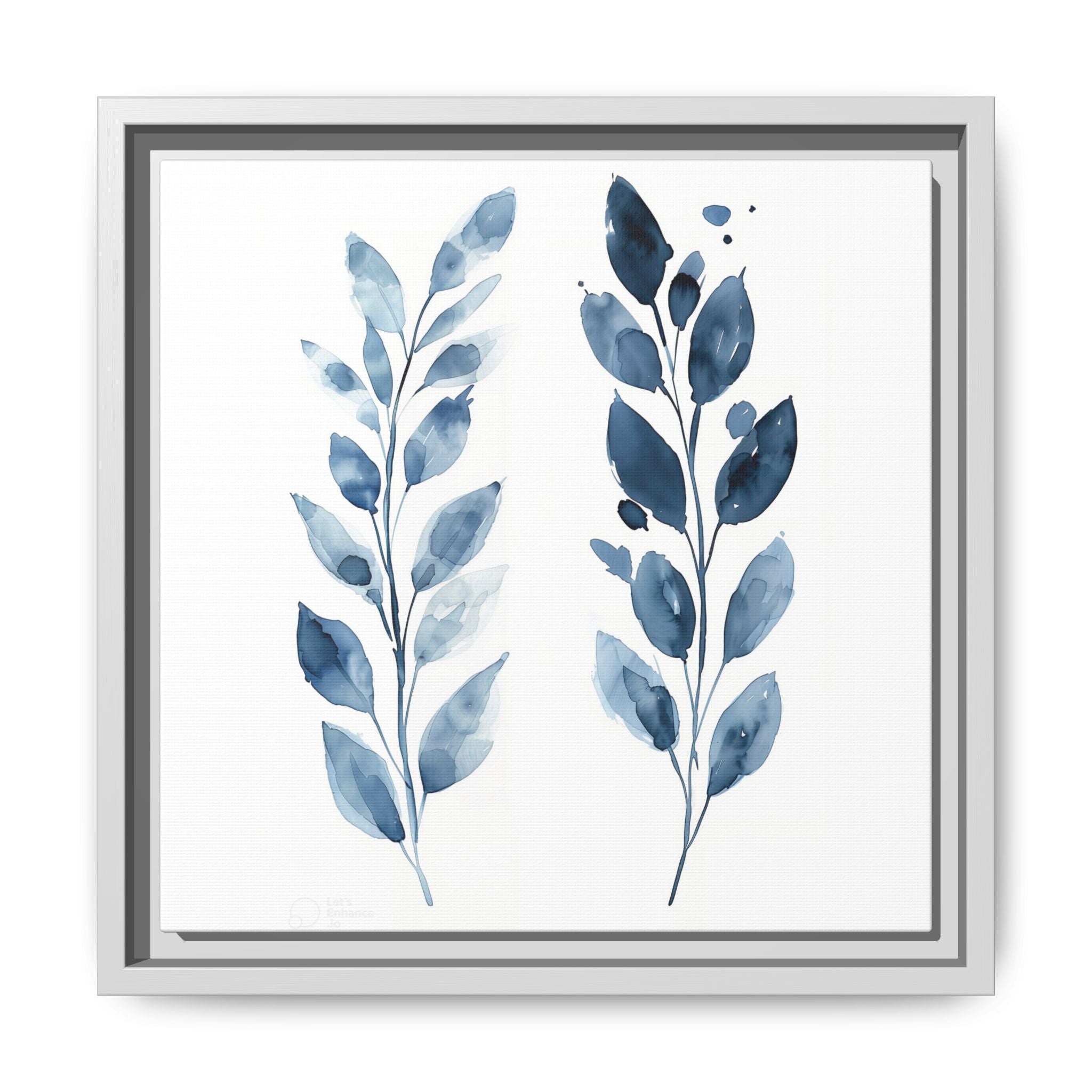 Elegant Framed Canvas Art Print, Watercolor Leaf Design, Botanical Wall Decor For Home, Nature-Inspired Gift, Modern Wall Art