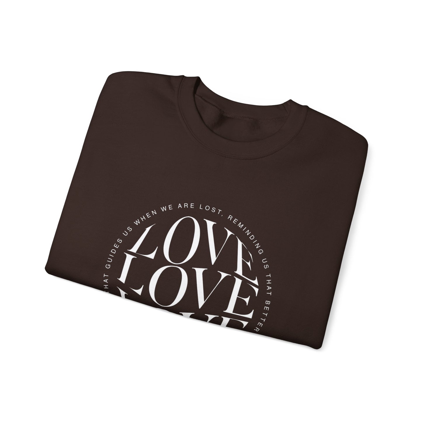 Love Circle Crewneck Sweatshirt — 'LOVE LOVE LOVE' Graphic Pullover