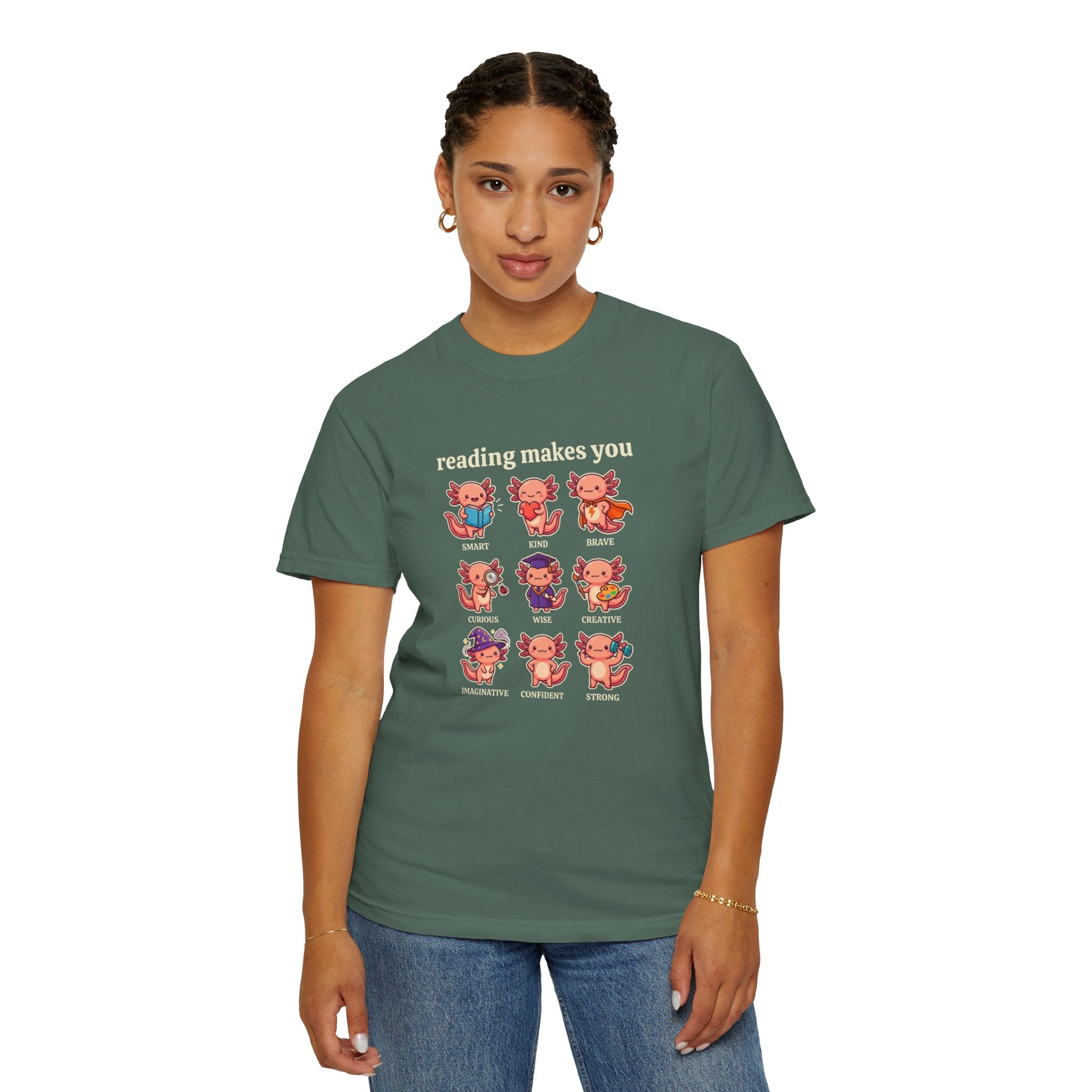 Axolotl Reading Makes You T‑Shirt