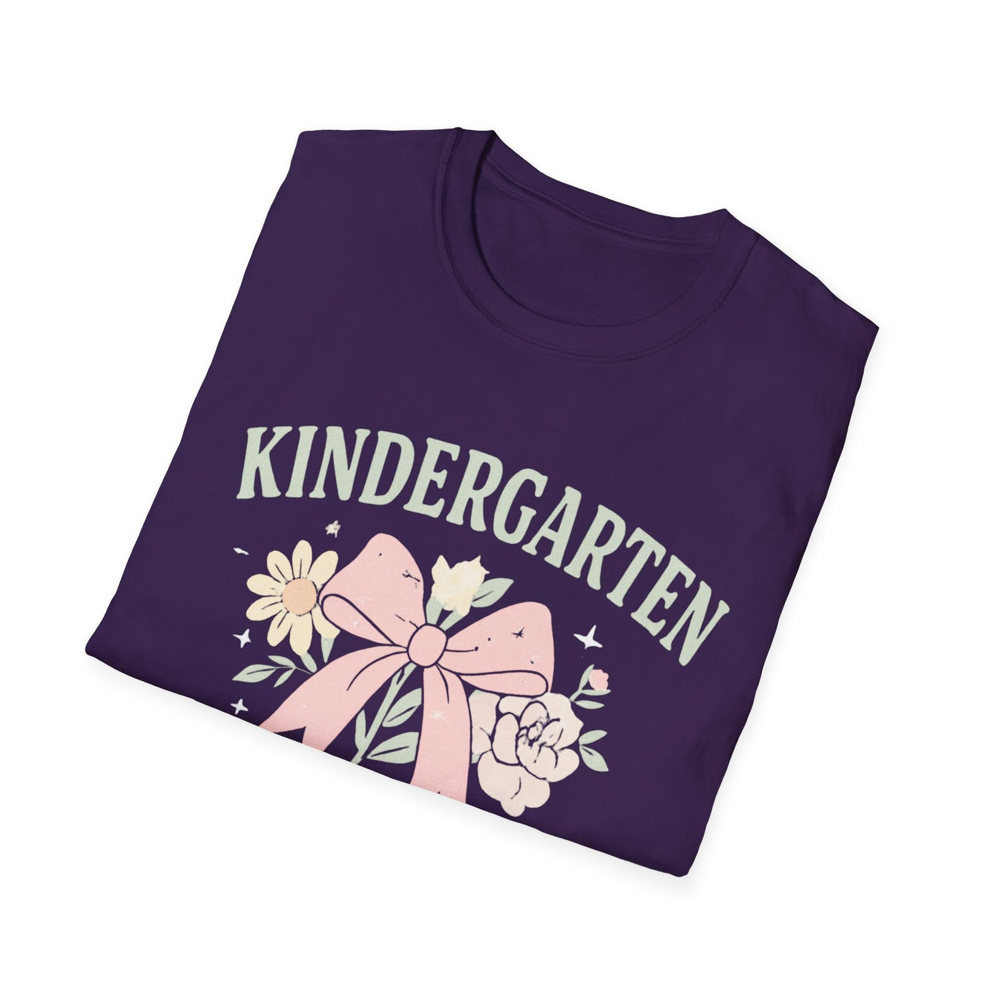 Kindergarten Teacher T-Shirt — Floral Bow Design, Cute Teacher Gift for Women